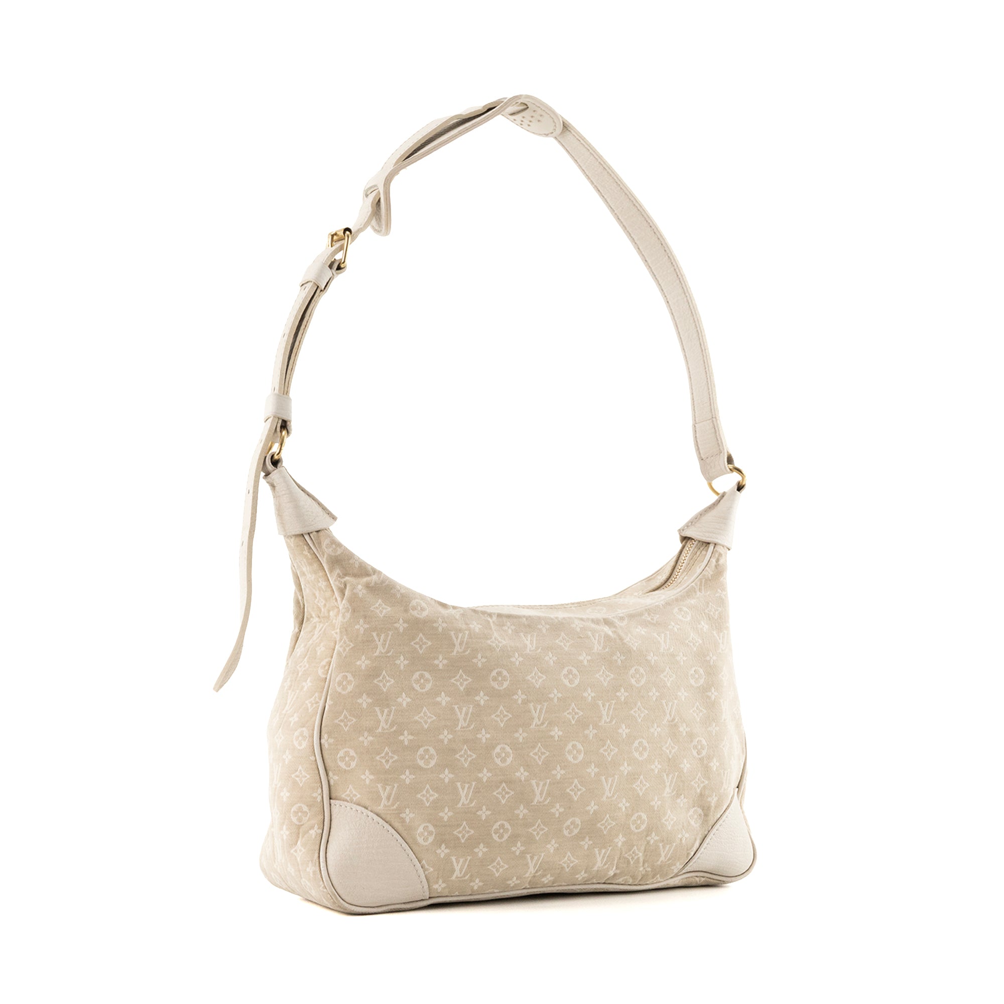 LOUIS VUITTON - Sac à bandoulière Boulogne Louis Vuitton en toile monogrammée beige vintage