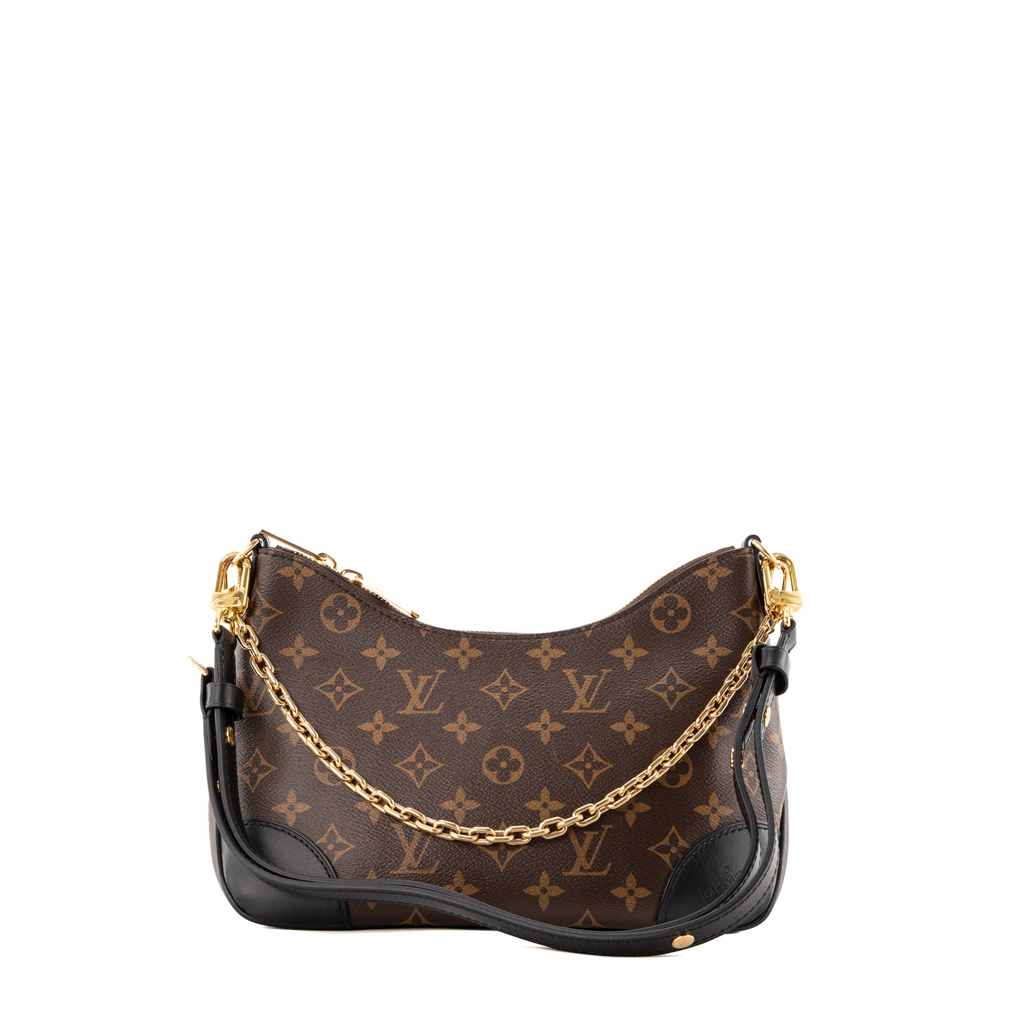 LOUIS VUITTON - Sac à bandoulière Boulogne PM Louis Vuitton en toile enduite monogrammée et cuir noir