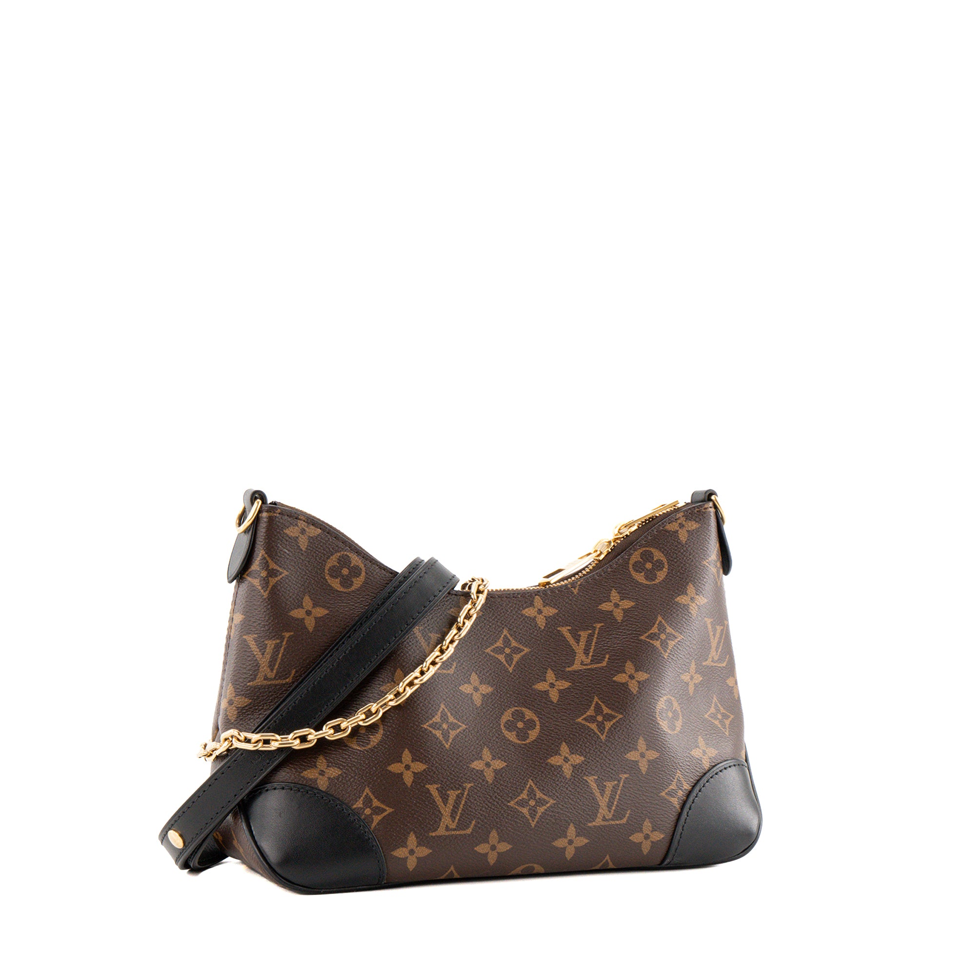 LOUIS VUITTON - Sac à bandoulière Boulogne PM Louis Vuitton en toile enduite monogrammée et cuir noir