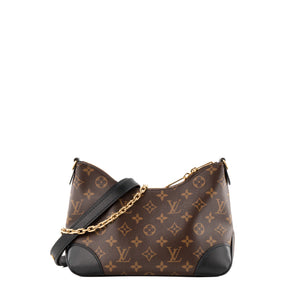 LOUIS VUITTON - Sac à bandoulière Boulogne PM Louis Vuitton en toile enduite monogrammée et cuir noir