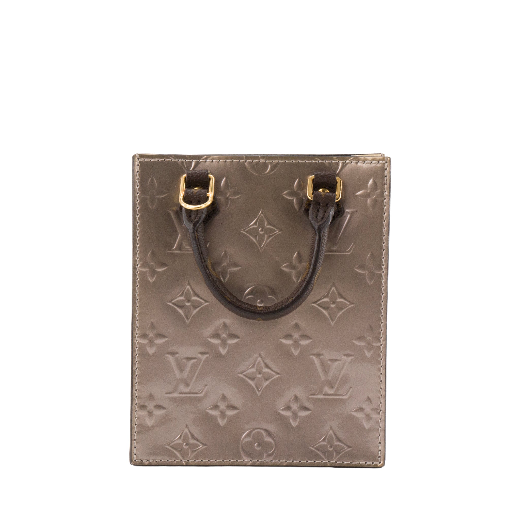 LOUIS VUITTON - Sac à bandoulière Cabas Plat PM Louis Vuitton en cuir verni silver et gold édition limitée
