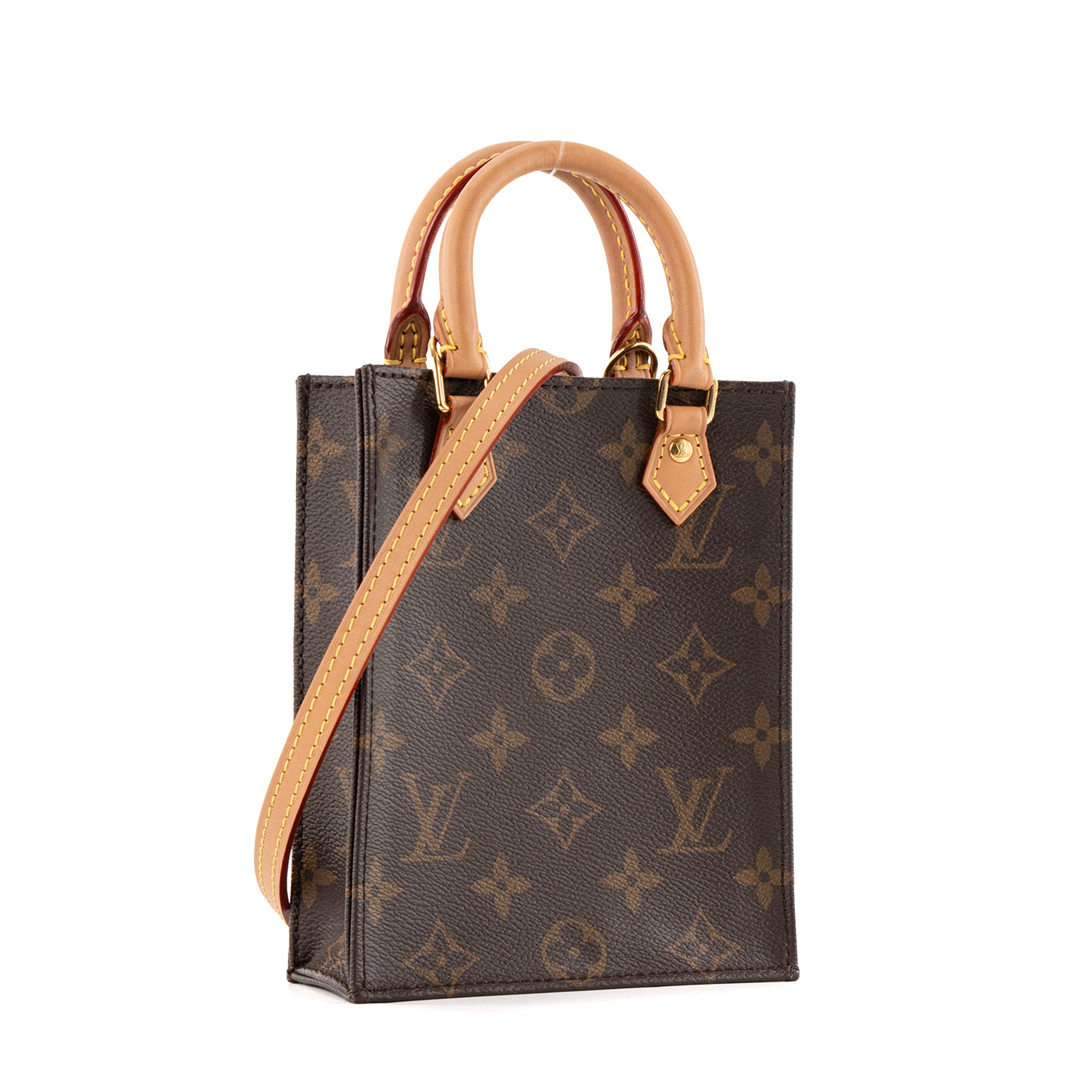 LOUIS VUITTON - Sac à bandoulière Cabas Plat PM Louis Vuitton en toile monogrammée