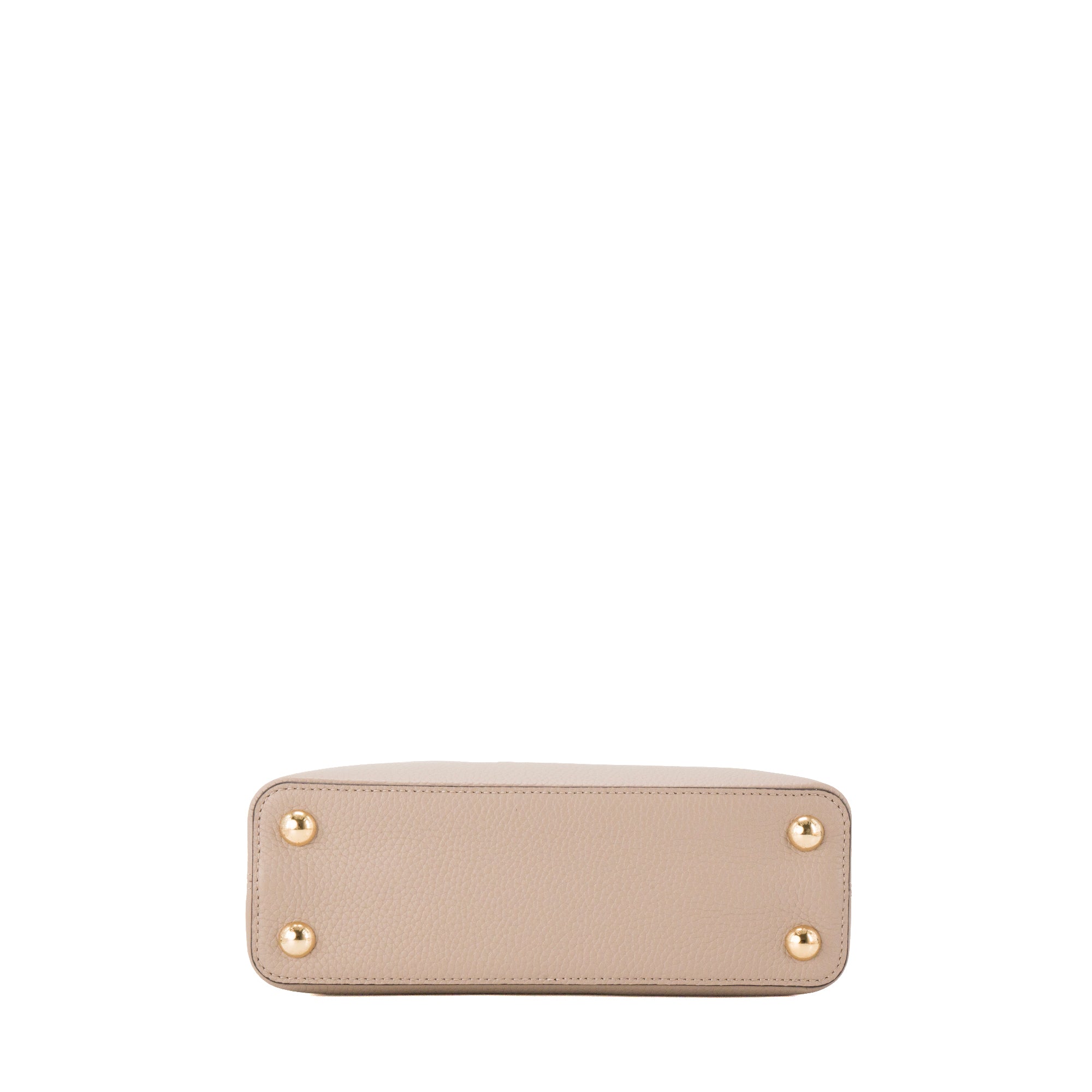 LOUIS VUITTON - Sac à bandoulière Capucines BB Louis Vuitton en cuir grainé taupe