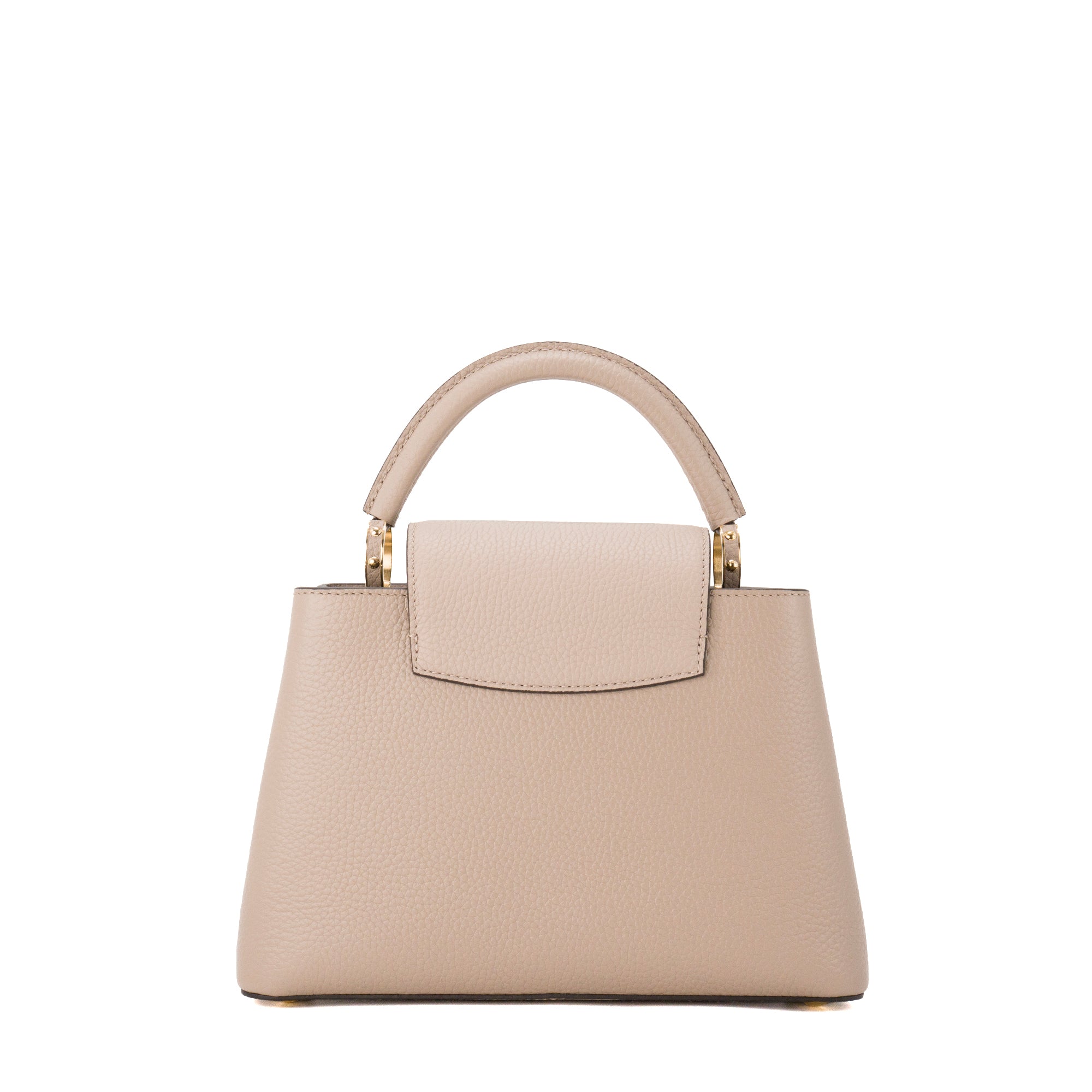 LOUIS VUITTON - Sac à bandoulière Capucines BB Louis Vuitton en cuir grainé taupe