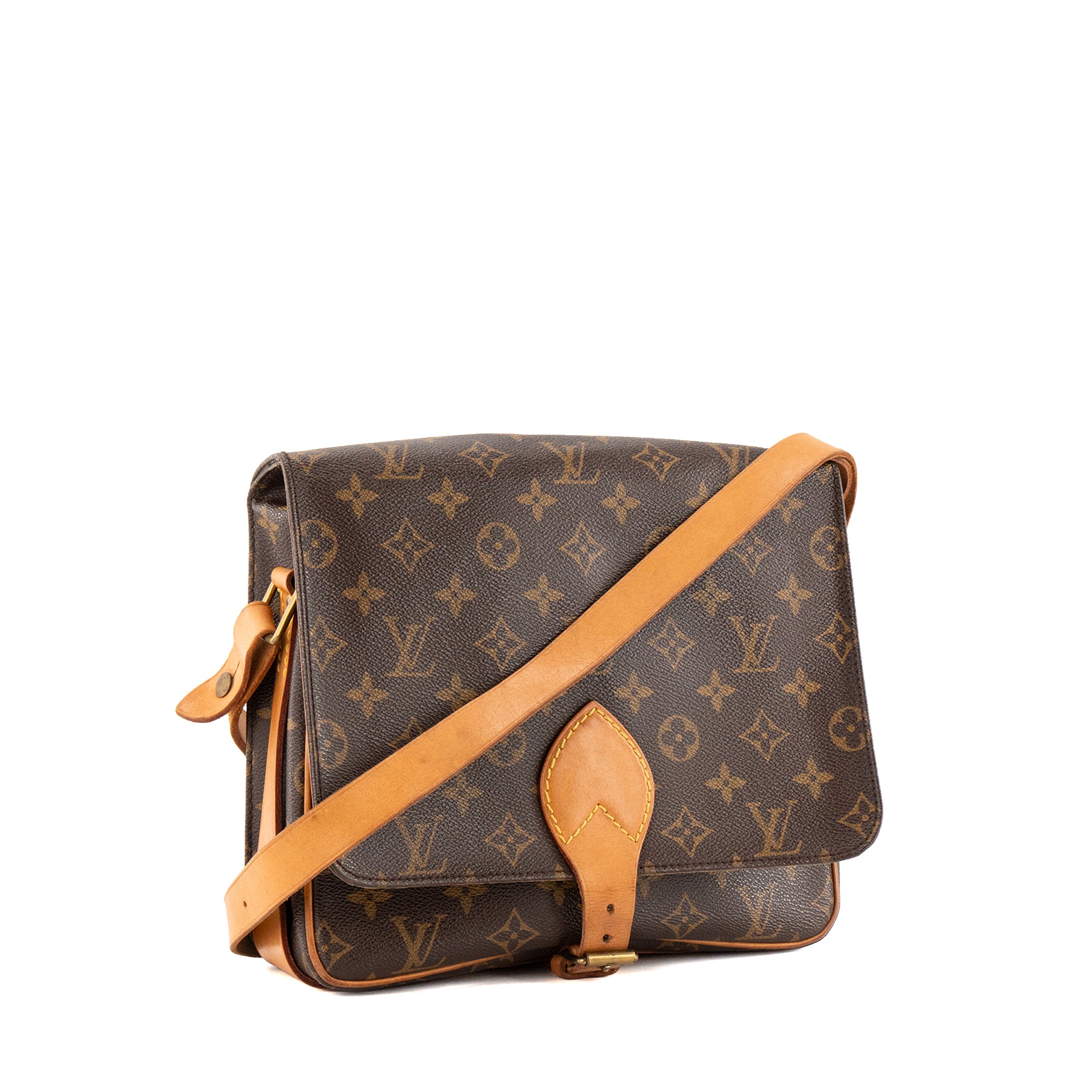 LOUIS VUITTON - Sac à bandoulière Cartouchière Louis vuitton en toile enduite monogrammée vintage