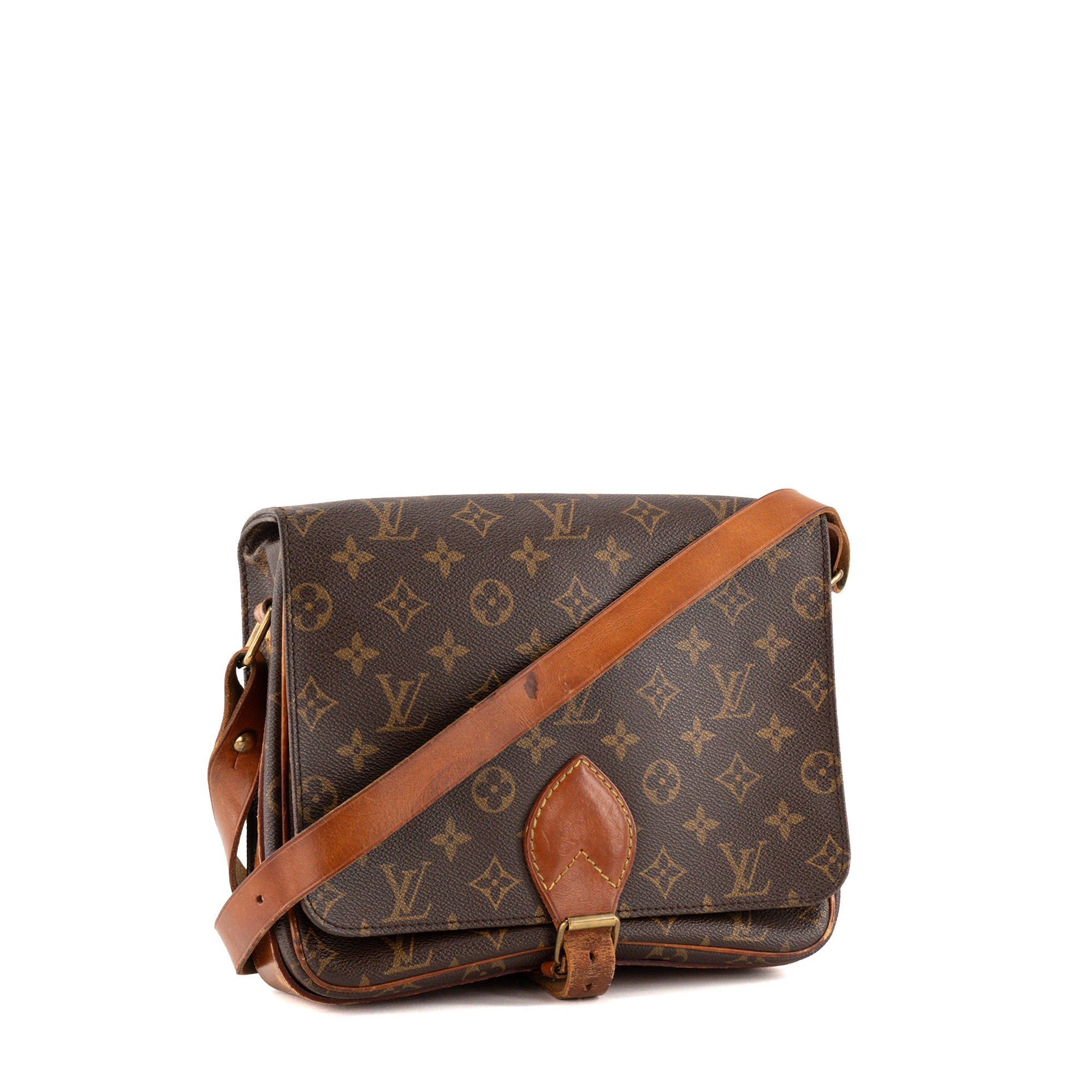 LOUIS VUITTON - Sac à bandoulière Cartouchière Louis vuitton en toile monogrammée vintage
