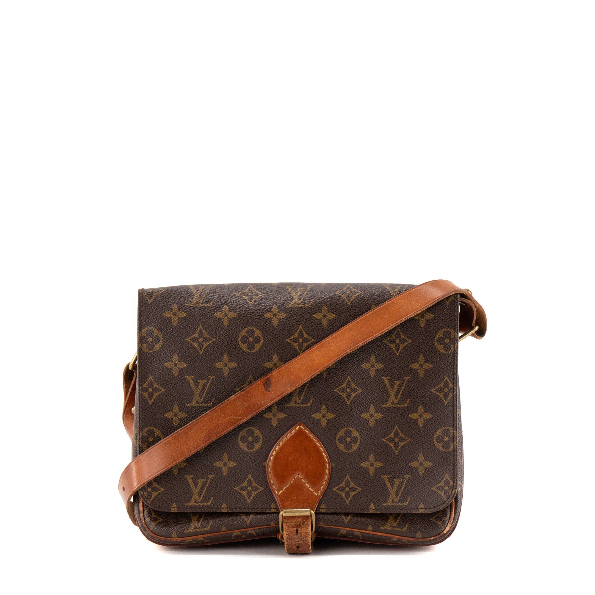 LOUIS VUITTON - Sac à bandoulière Cartouchière Louis vuitton en toile monogrammée vintage