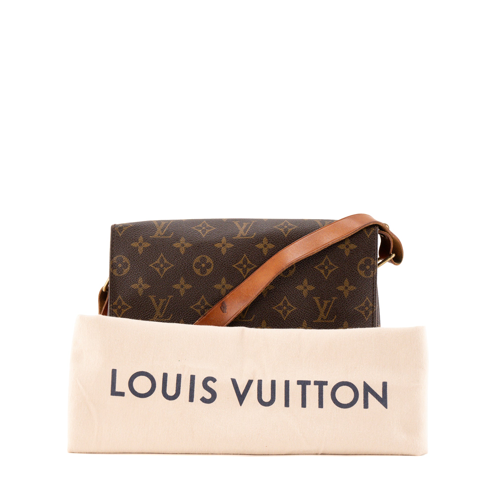 LOUIS VUITTON - Sac à bandoulière Cartouchière Louis vuitton en toile monogrammée vintage