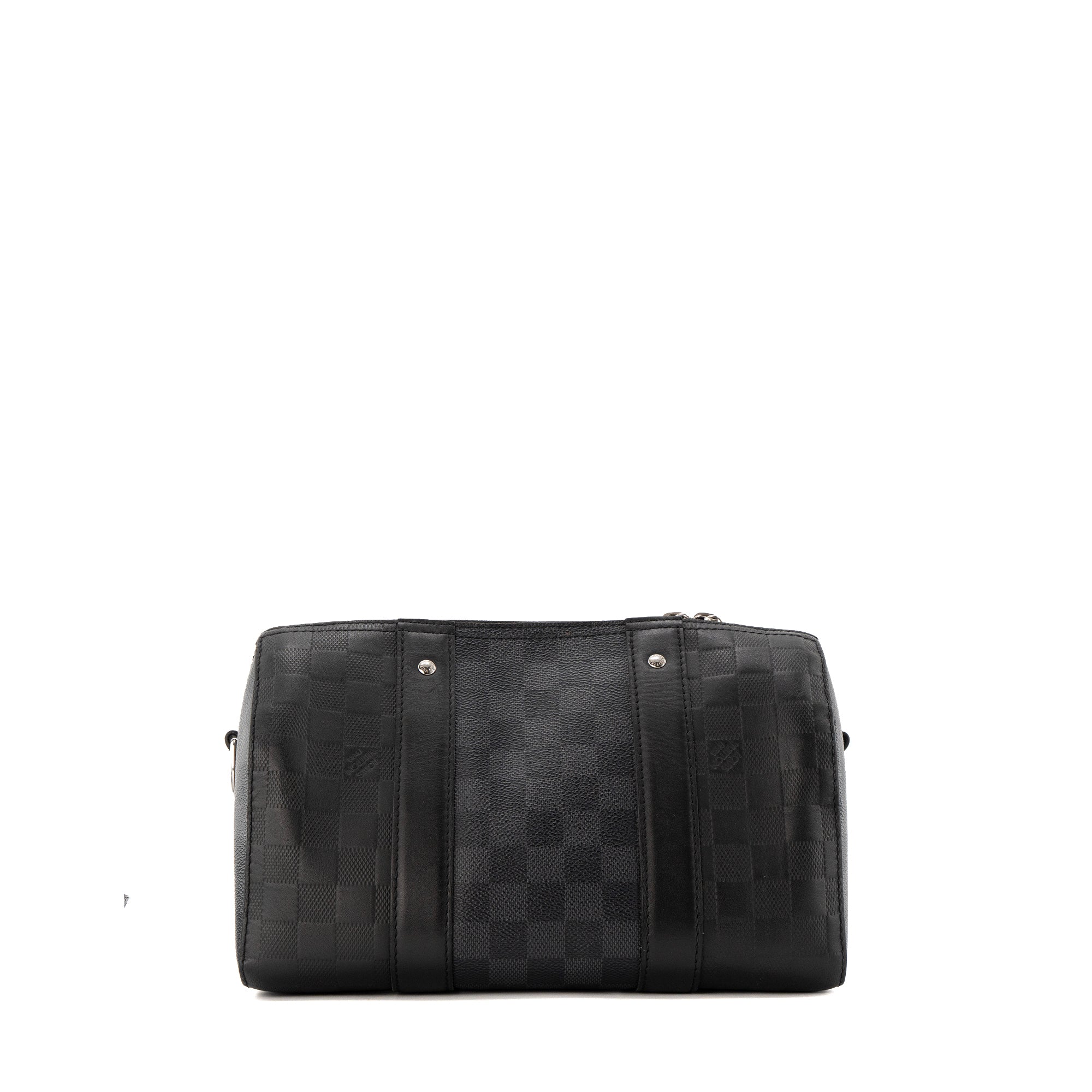LOUIS VUITTON - Sac à bandoulière City Keepall Louis Vuitton en cuir damier noir édition limitée