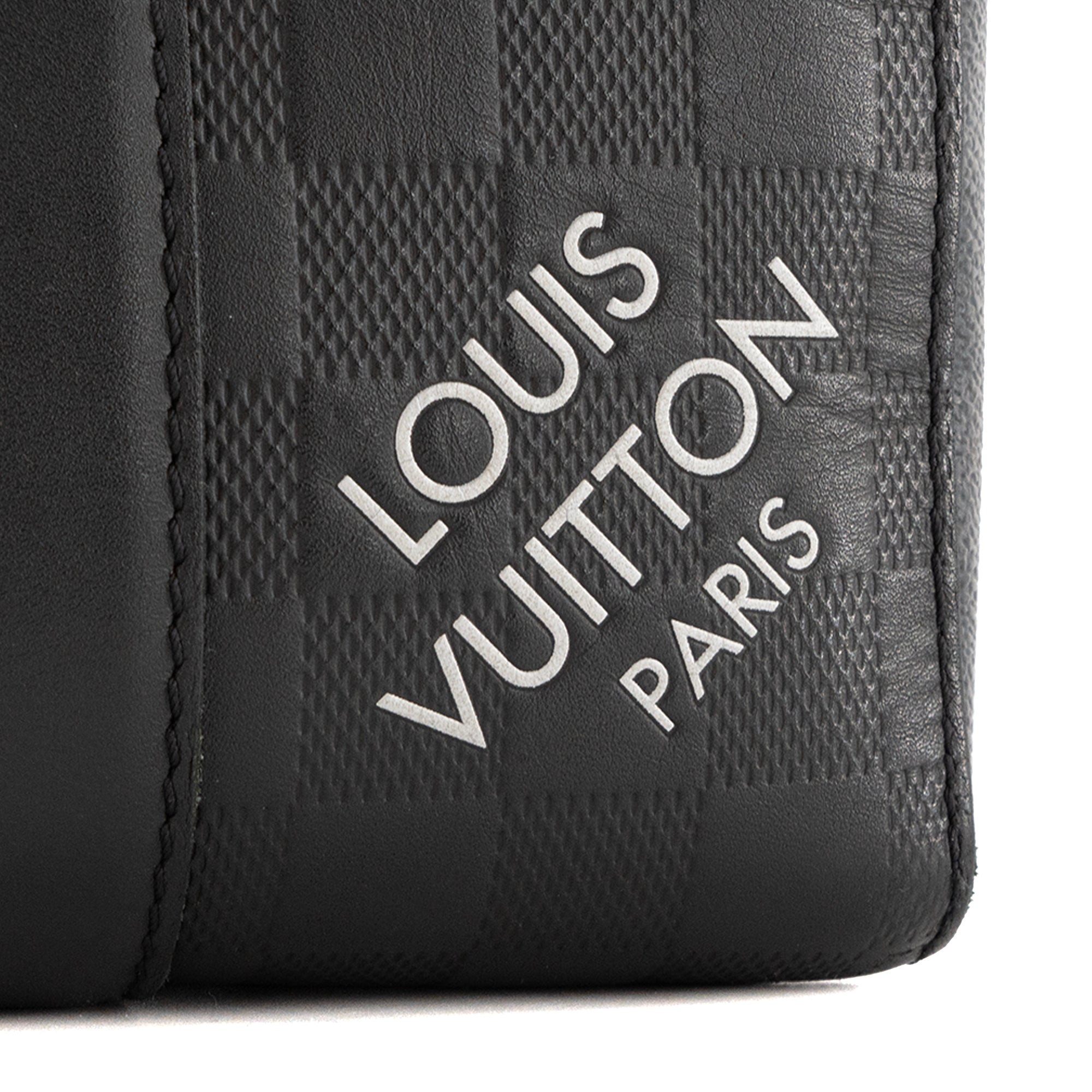 LOUIS VUITTON - Sac à bandoulière City Keepall Louis Vuitton en cuir damier noir édition limitée