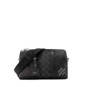 LOUIS VUITTON - Sac à bandoulière City Keepall Louis Vuitton en cuir damier noir édition limitée