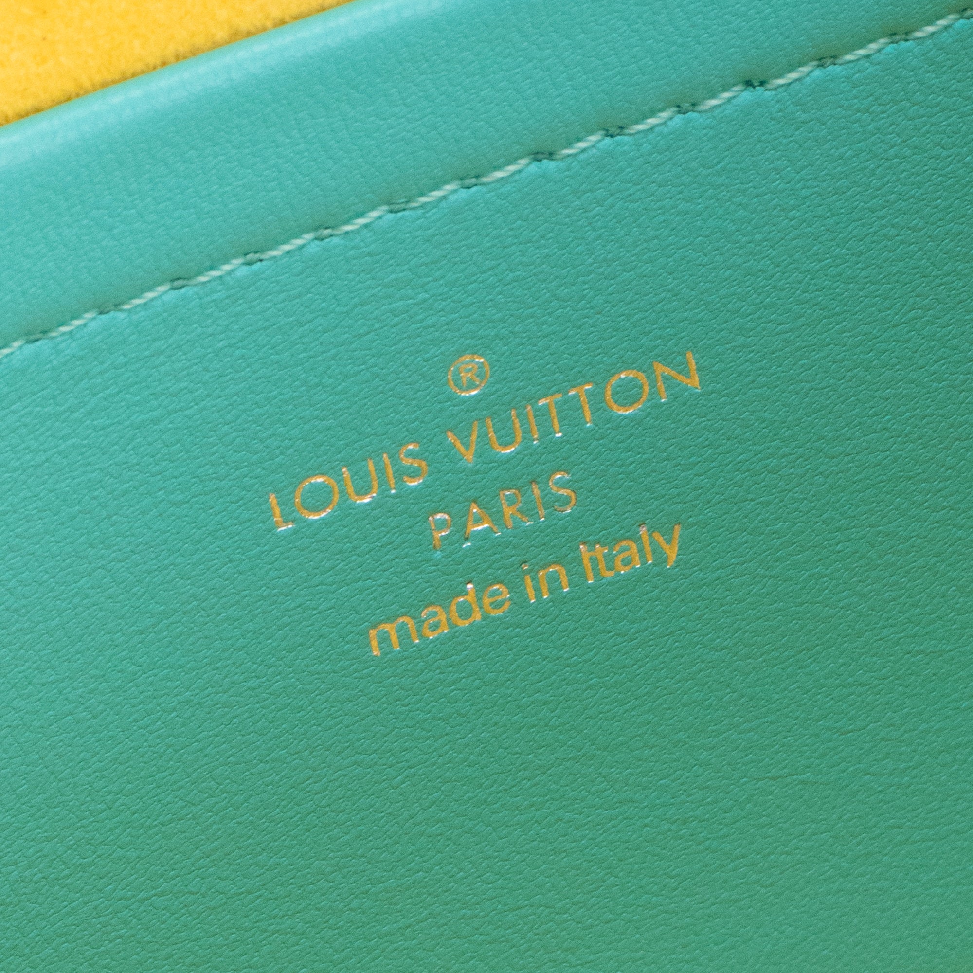 LOUIS VUITTON - Sac à bandoulière Coussin Louis Vuitton en cuir bleu et jaune