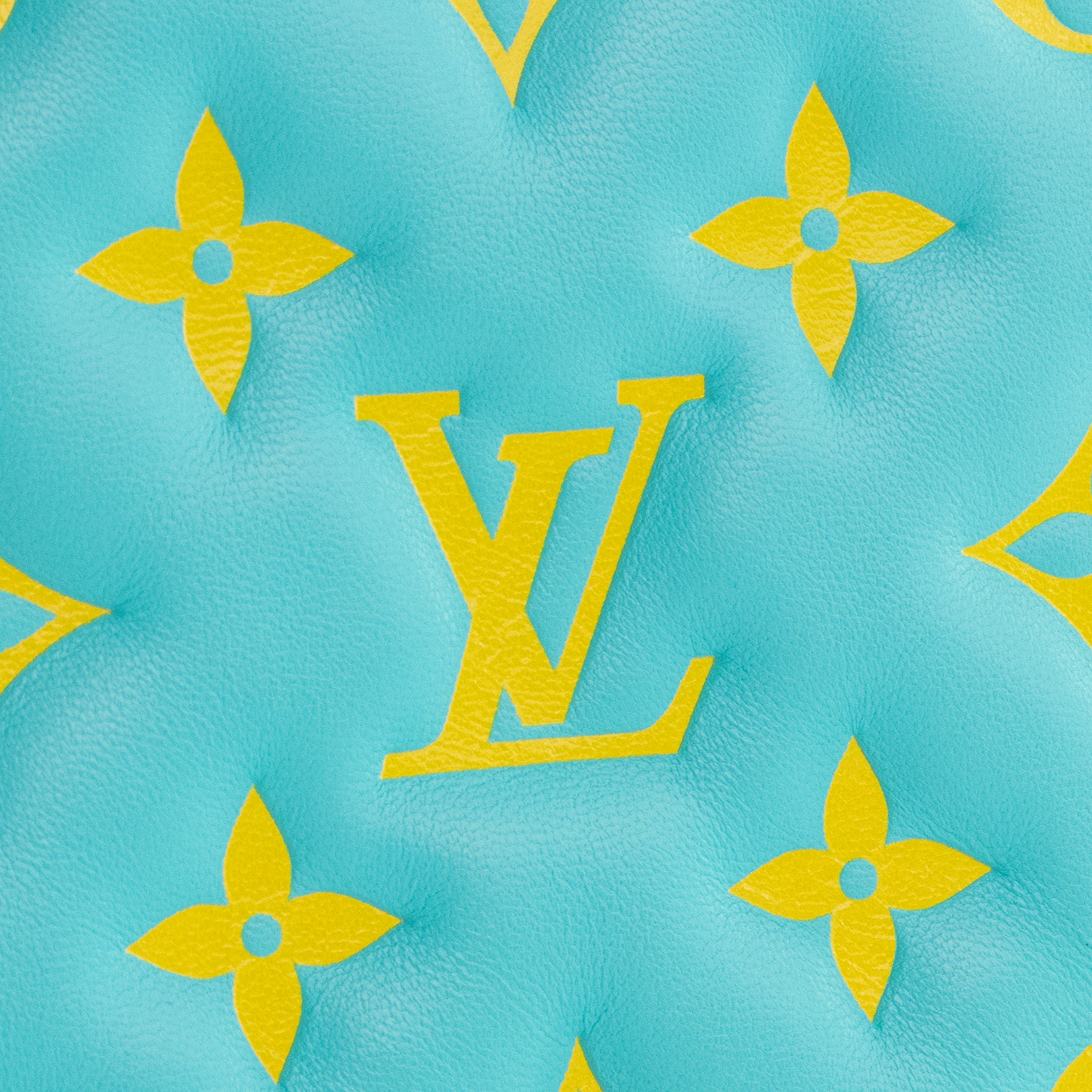 LOUIS VUITTON - Sac à bandoulière Coussin Louis Vuitton en cuir bleu et jaune