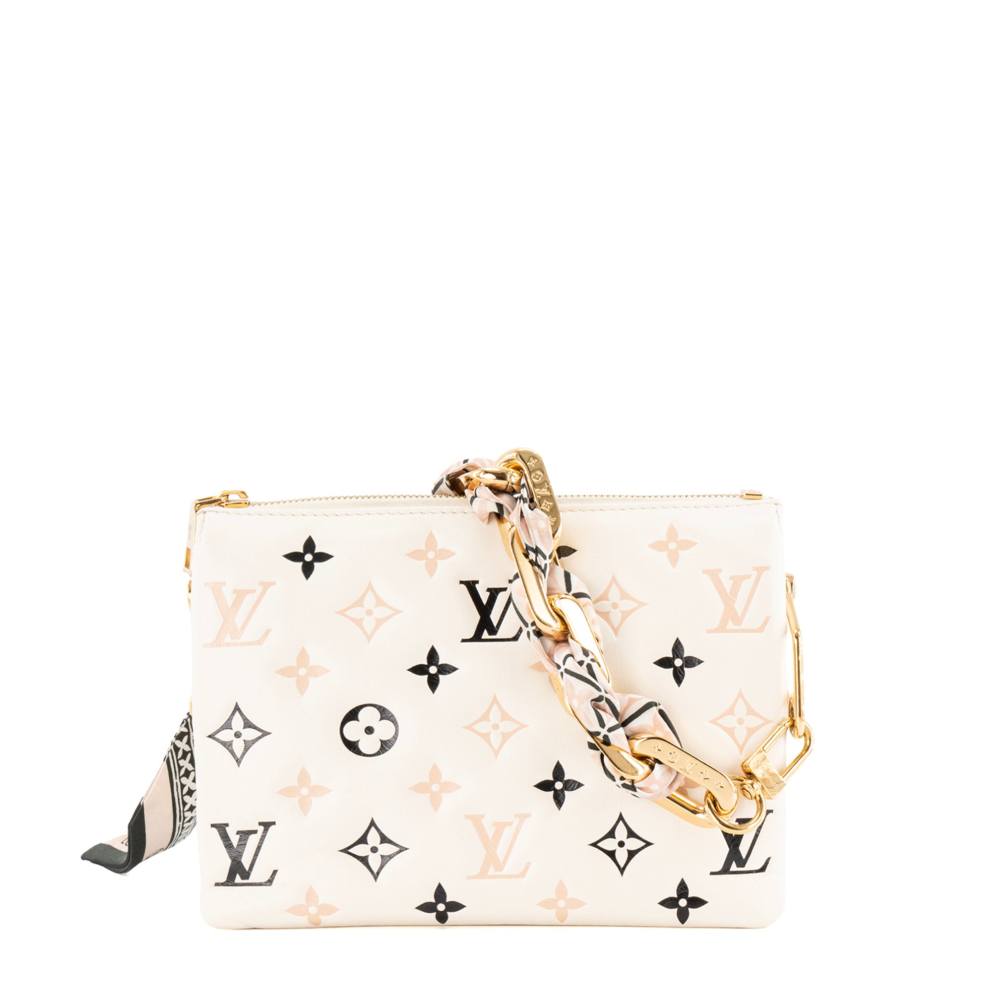 LOUIS VUITTON - Sac à bandoulière Coussin PM Louis Vuitton en cuir beige édition limitée