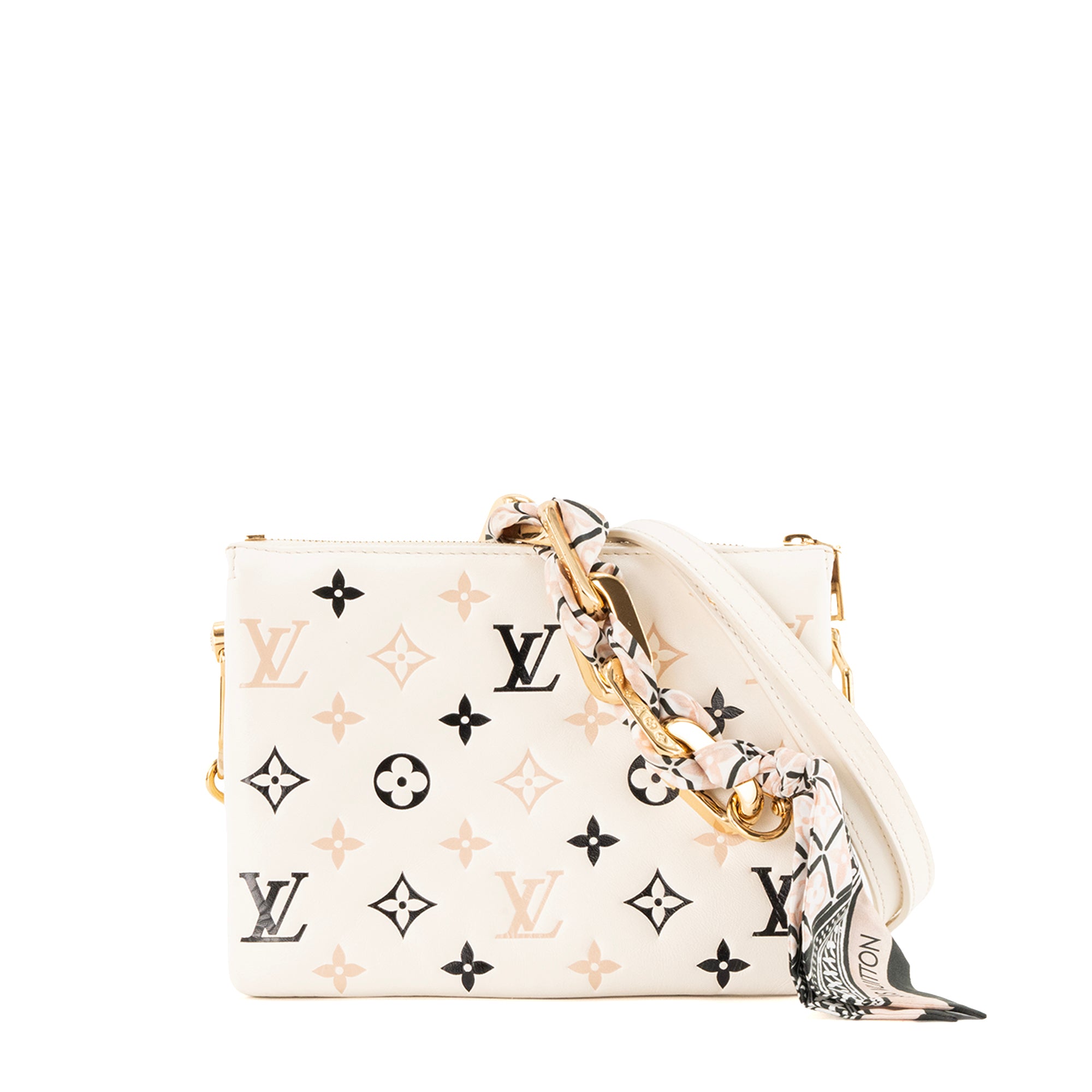 LOUIS VUITTON - Sac à bandoulière Coussin PM Louis Vuitton en cuir beige édition limitée