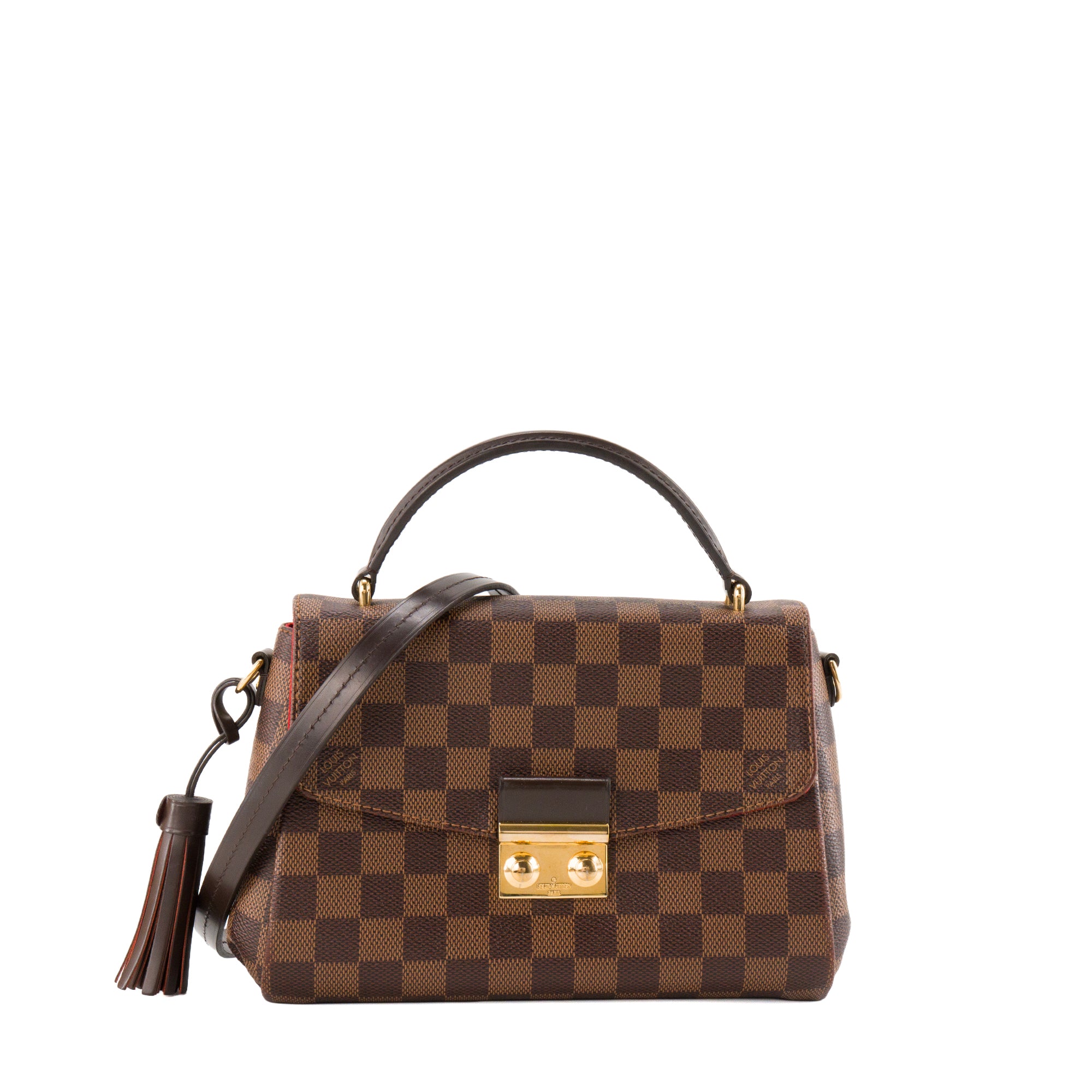 LOUIS VUITTON - Sac à bandoulière Croisette Louis Vuitton en toile enduite damier ébène
