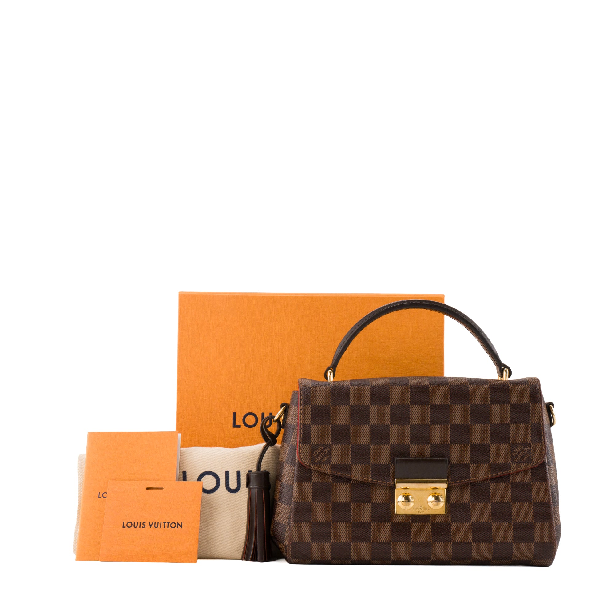 LOUIS VUITTON - Sac à bandoulière Croisette Louis Vuitton en toile enduite damier ébène