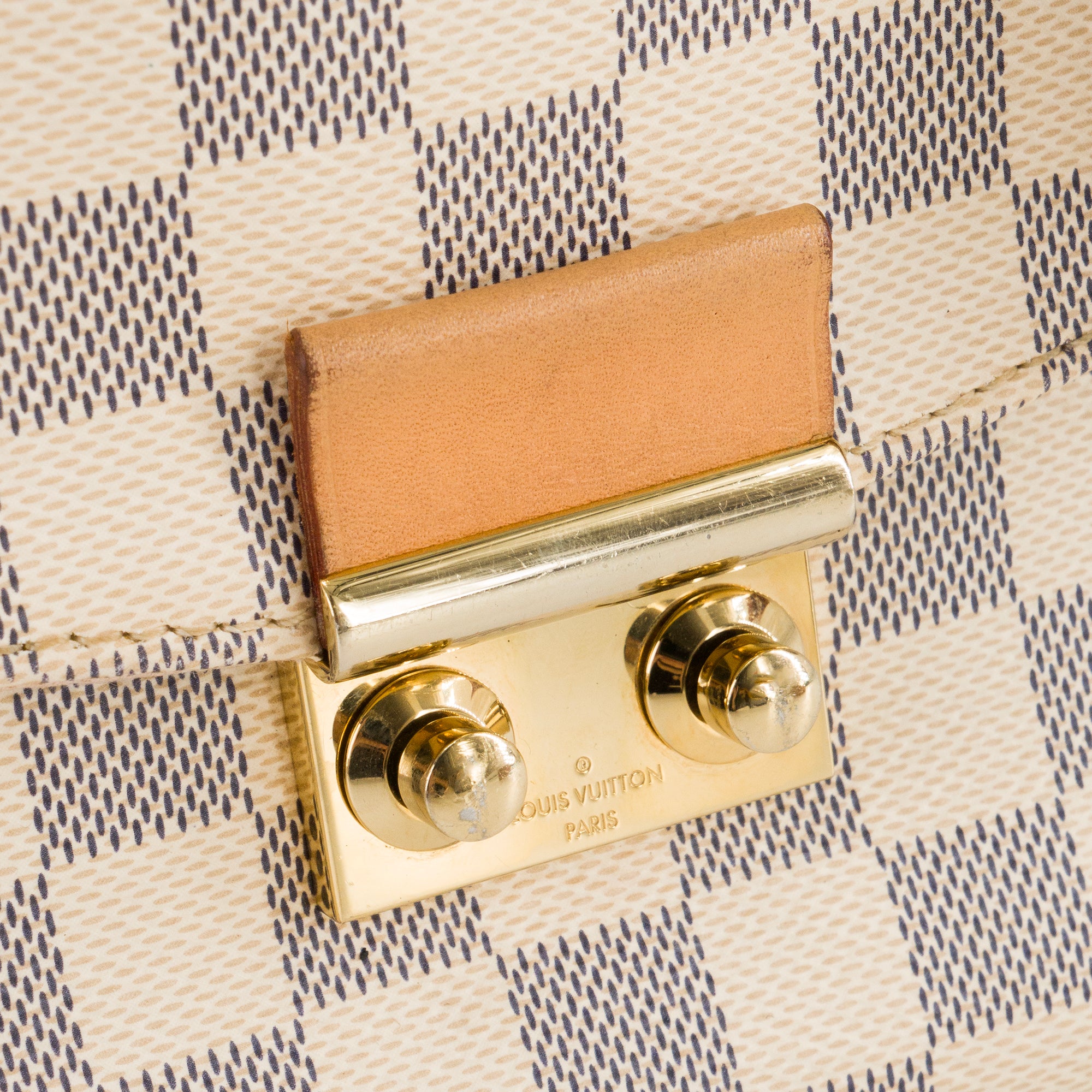 LOUIS VUITTON - Sac à bandoulière Croisette Louis Vuitton en toile enduite damier azur