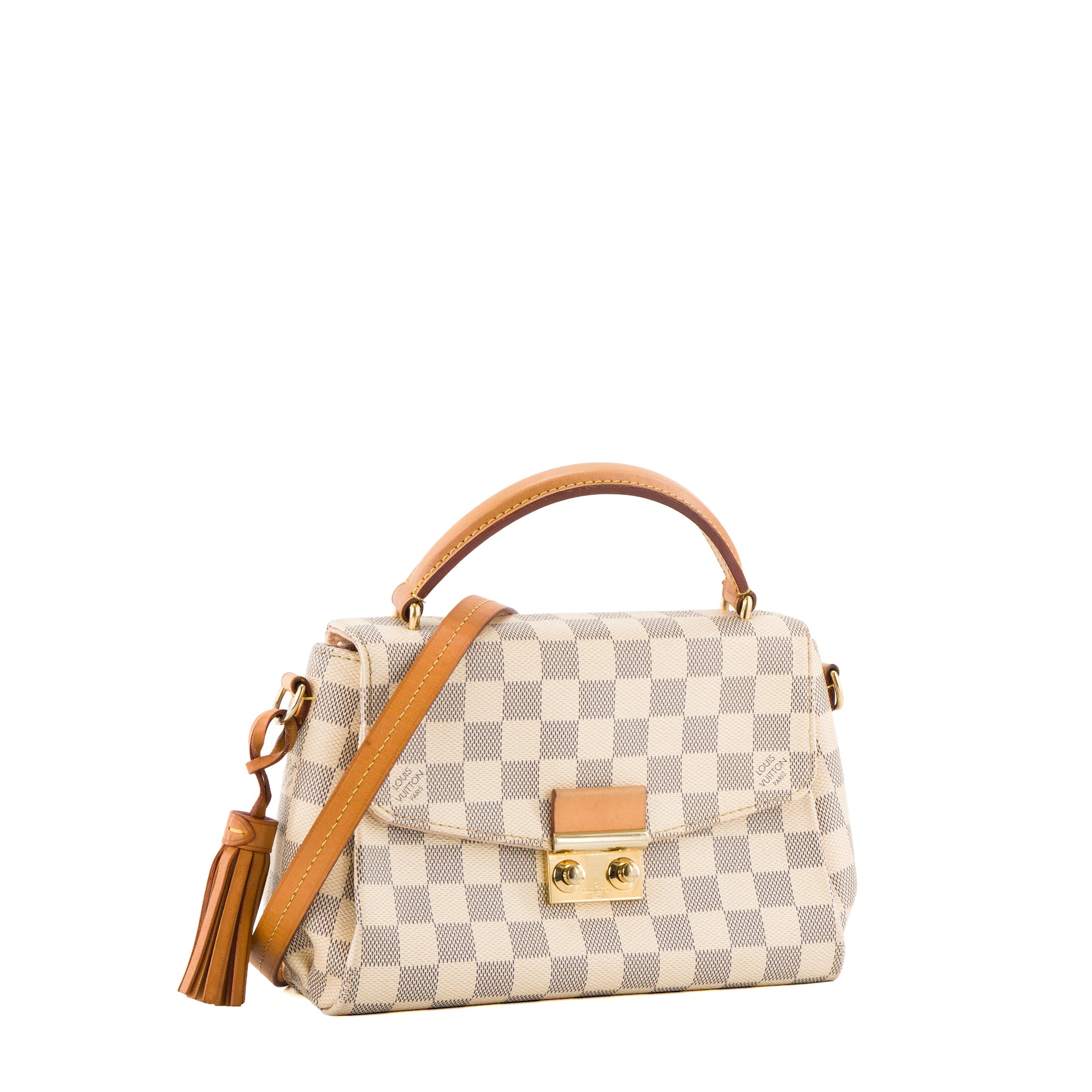LOUIS VUITTON - Sac à bandoulière Croisette Louis Vuitton en toile enduite damier azur