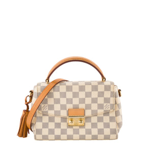 LOUIS VUITTON - Sac à bandoulière Croisette Louis Vuitton en toile enduite damier azur