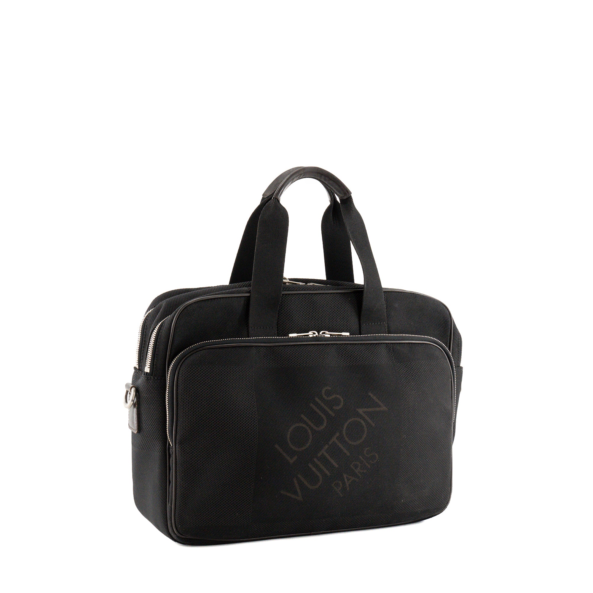 LOUIS VUITTON - Sac à bandoulière Damier Géant Louis Vuitton en toile noire
