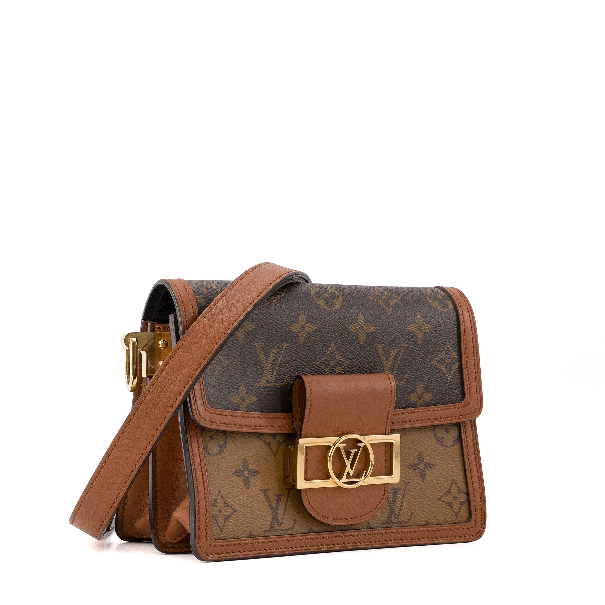 LOUIS VUITTON - Sac à bandoulière Dauphine Mini Louis Vuitton en toile enduite monogrammée