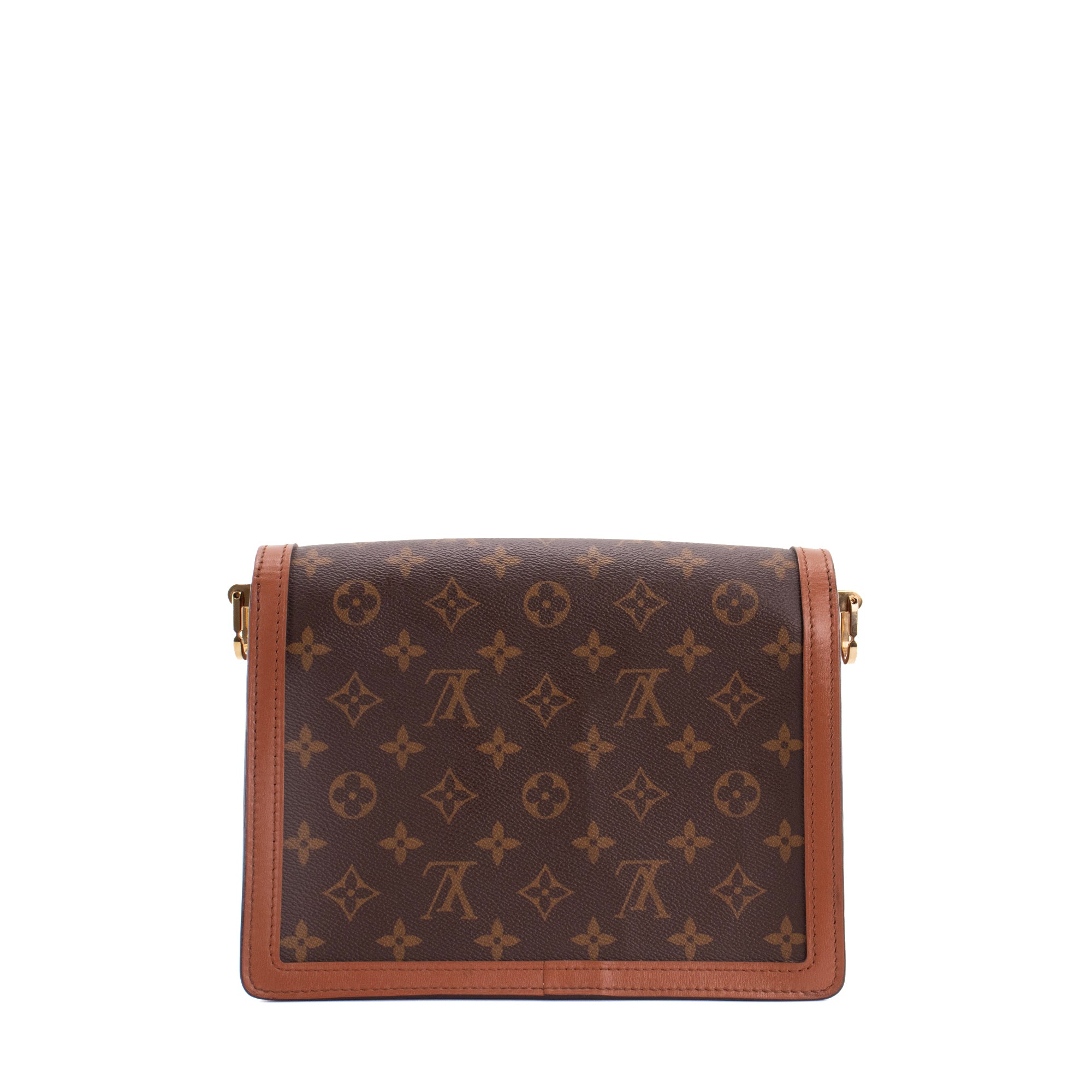 LOUIS VUITTON - Sac à bandoulière Dauphine MM Louis Vuitton en toile enduite monogrammée et cuir