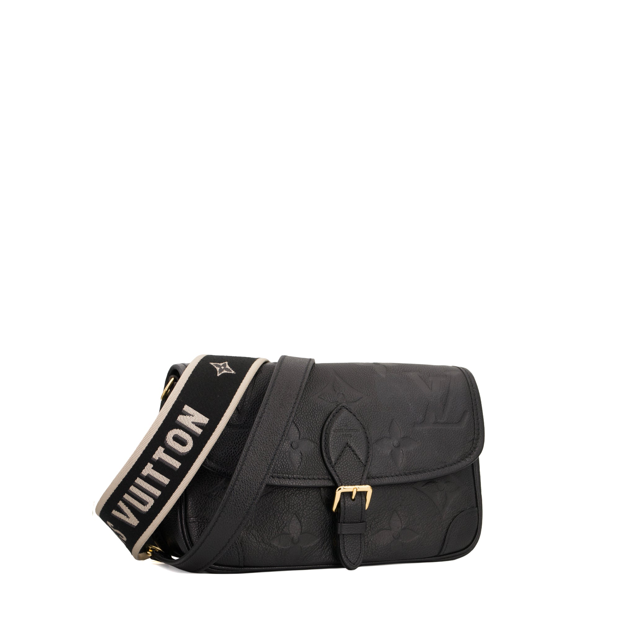 LOUIS VUITTON - Sac à bandoulière Diane Louis Vuitton en cuir empreinte noir