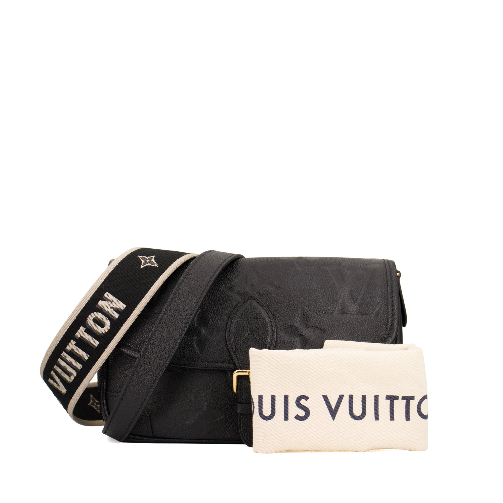 LOUIS VUITTON - Sac à bandoulière Diane Louis Vuitton en cuir empreinte noir