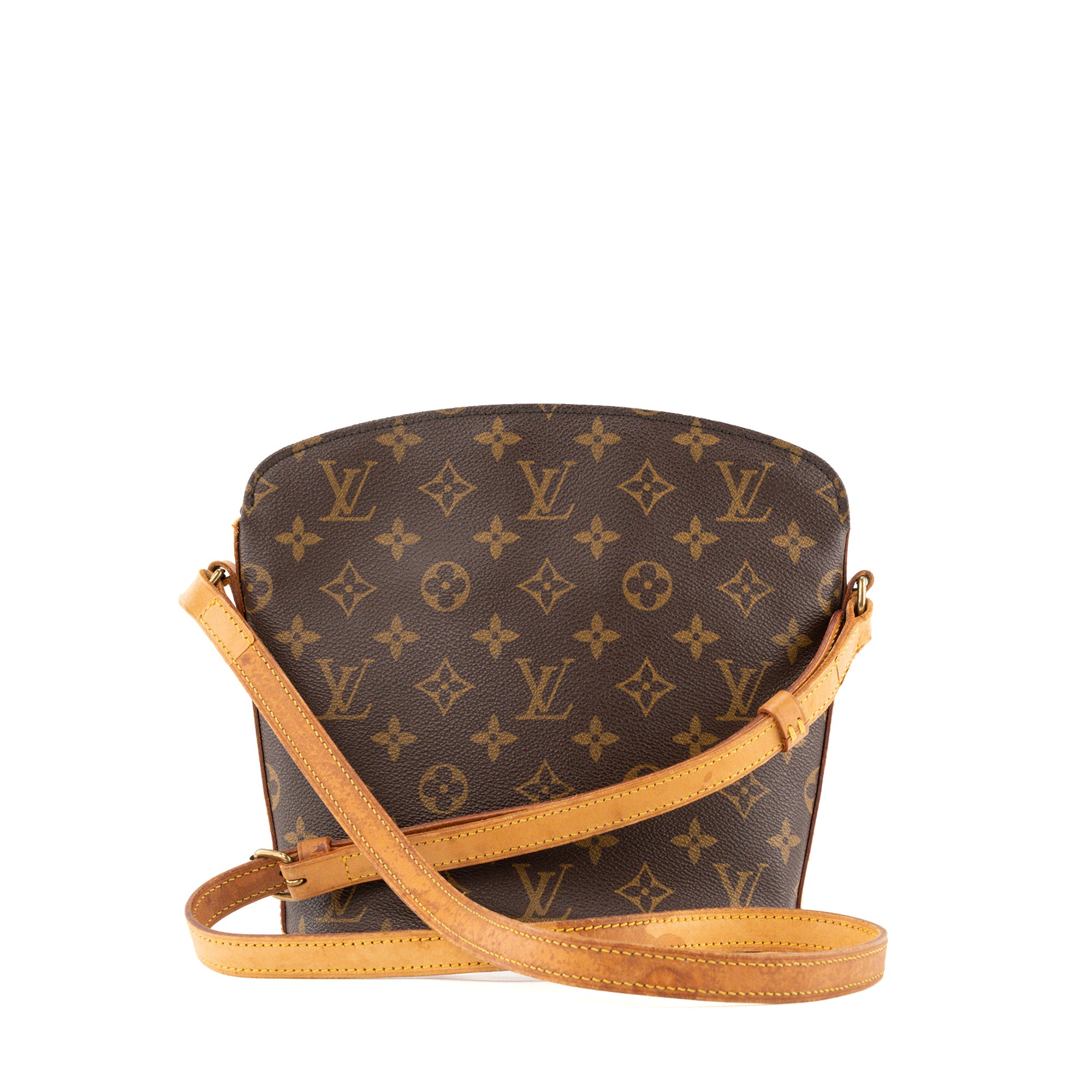 LOUIS VUITTON - Sac à bandoulière Drouot Louis Vuitton en toile enduite monogrammée vintage