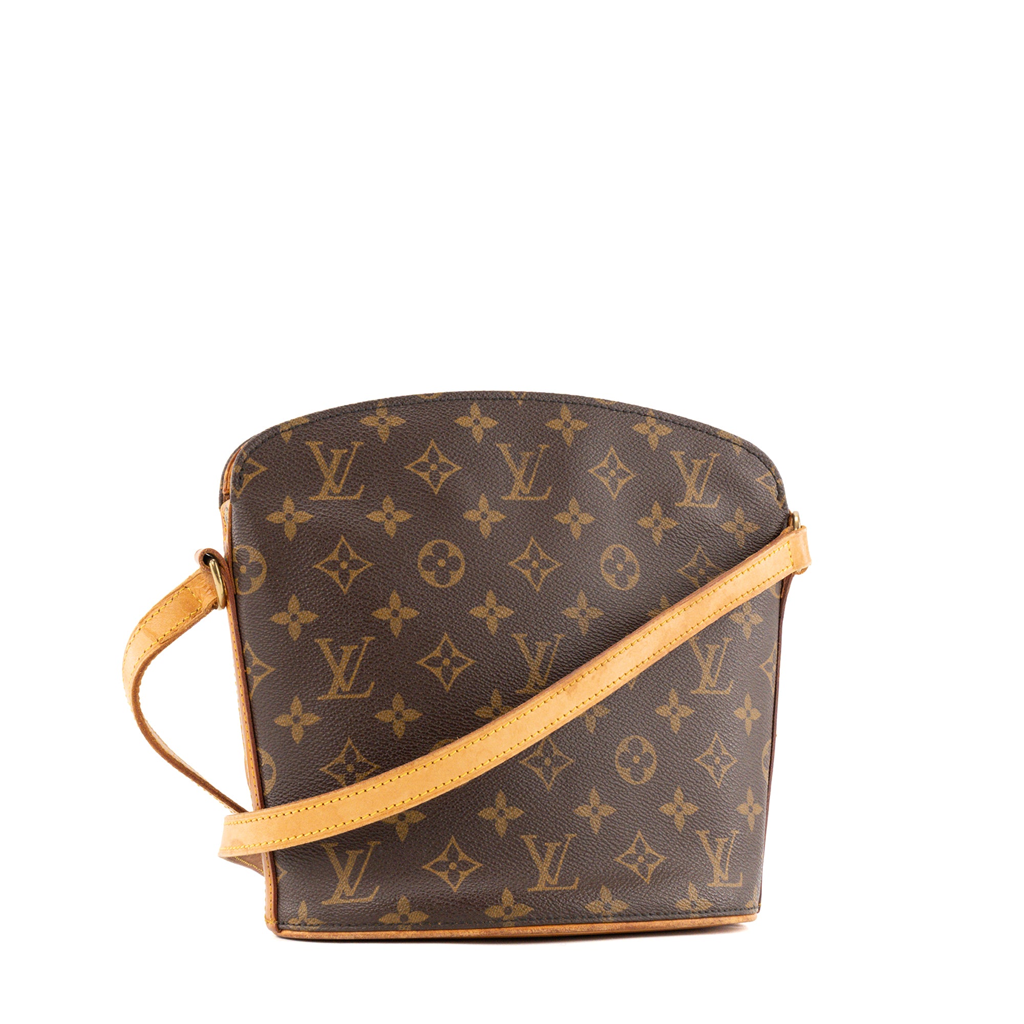 LOUIS VUITTON - Sac à bandoulière Drouot Louis Vuitton en toile enduite monogrammée vintage