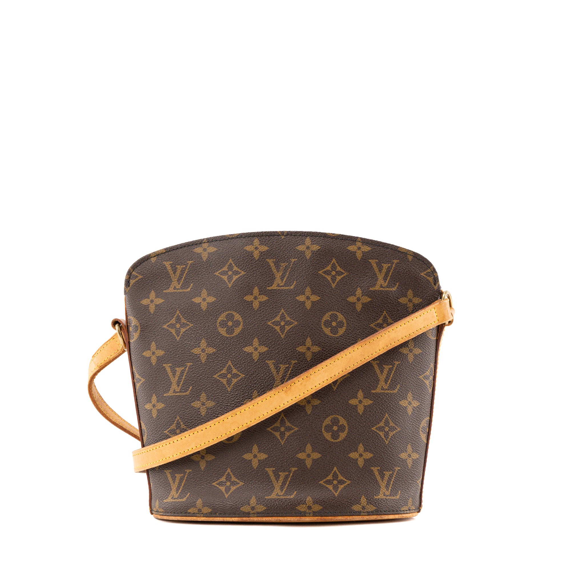 LOUIS VUITTON - Sac à bandoulière Drouot Louis Vuitton en toile enduite monogrammée vintage