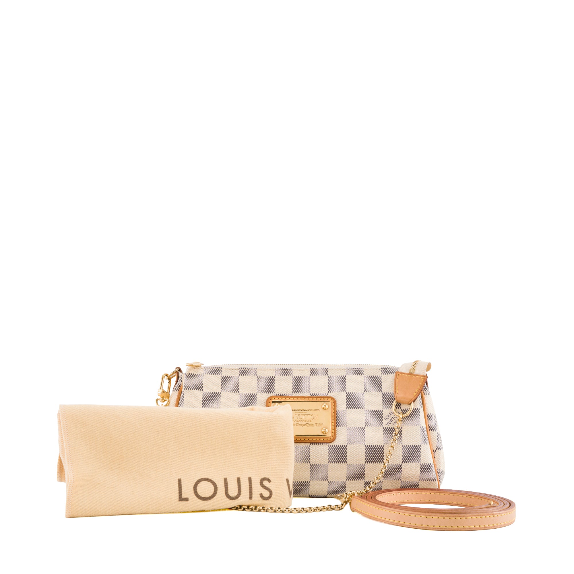 LOUIS VUITTON - Sac à bandoulière Eva Louis Vuitton en toile enduite damier azur