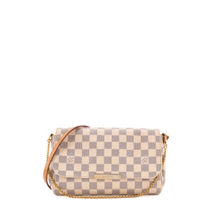 LOUIS VUITTON - Sac à bandoulière Favorite Louis Vuitton en toile enduite damier azur