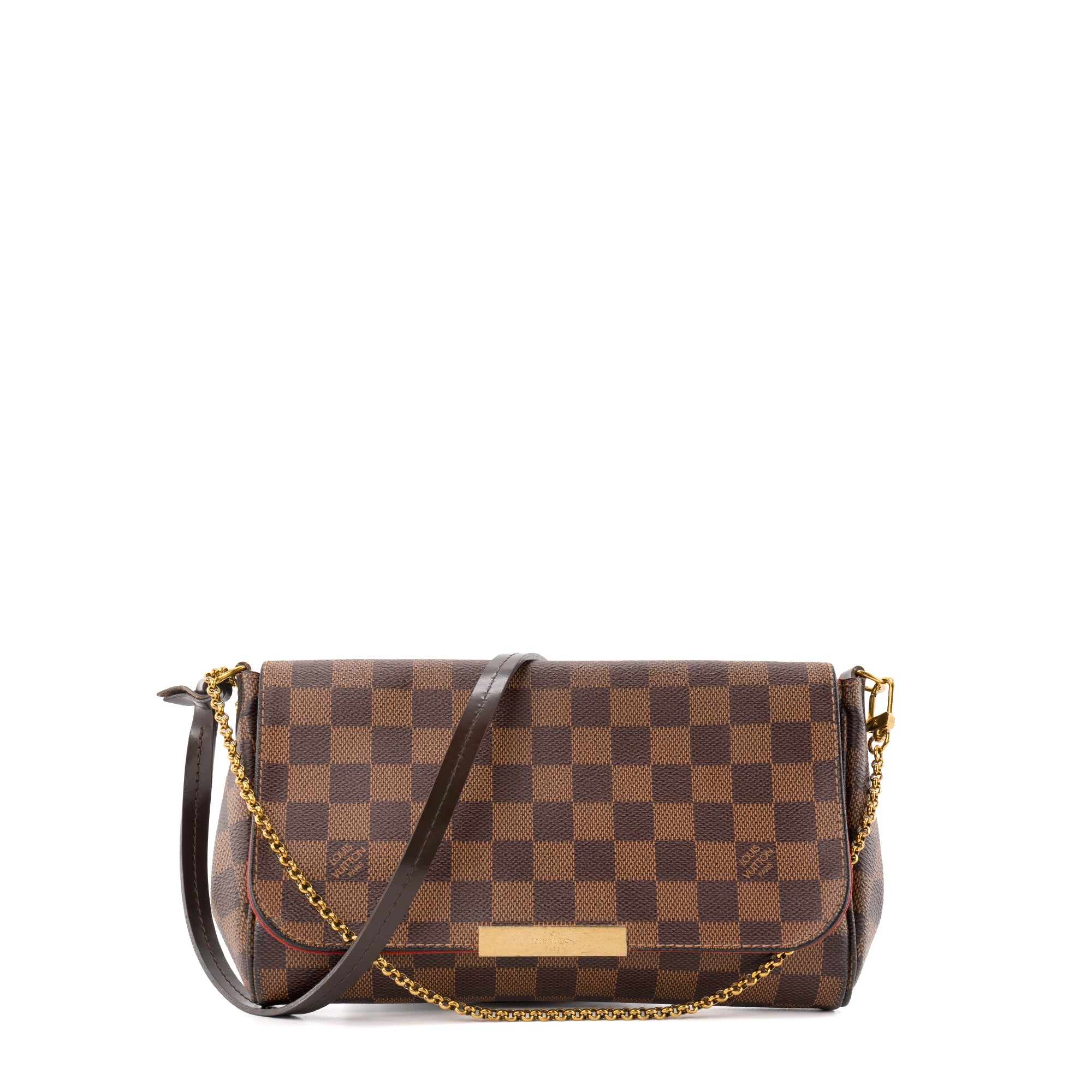 LOUIS VUITTON - Sac à bandoulière Favorite Louis Vuitton en toile enduite damier ébène