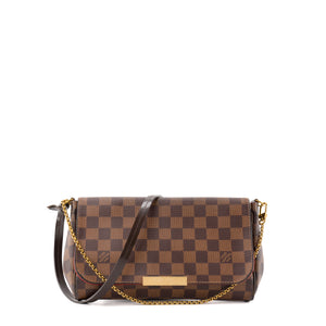 LOUIS VUITTON - Sac à bandoulière Favorite Louis Vuitton en toile enduite damier ébène