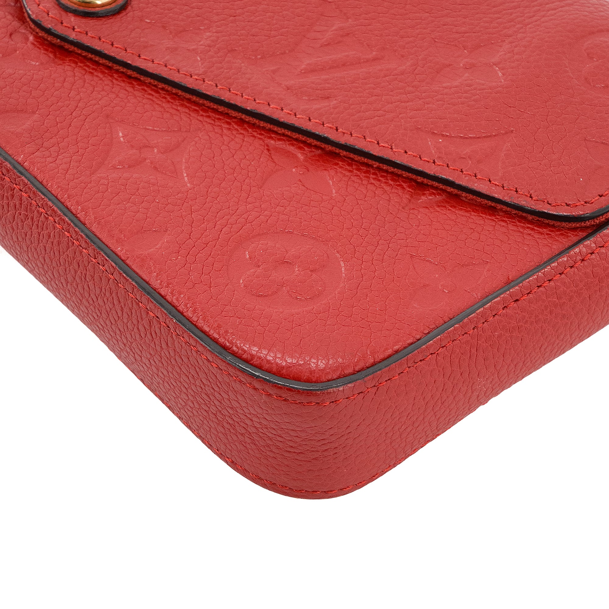 LOUIS VUITTON - Sac à bandoulière Félicie Louis Vuitton en cuir empreinte rouge