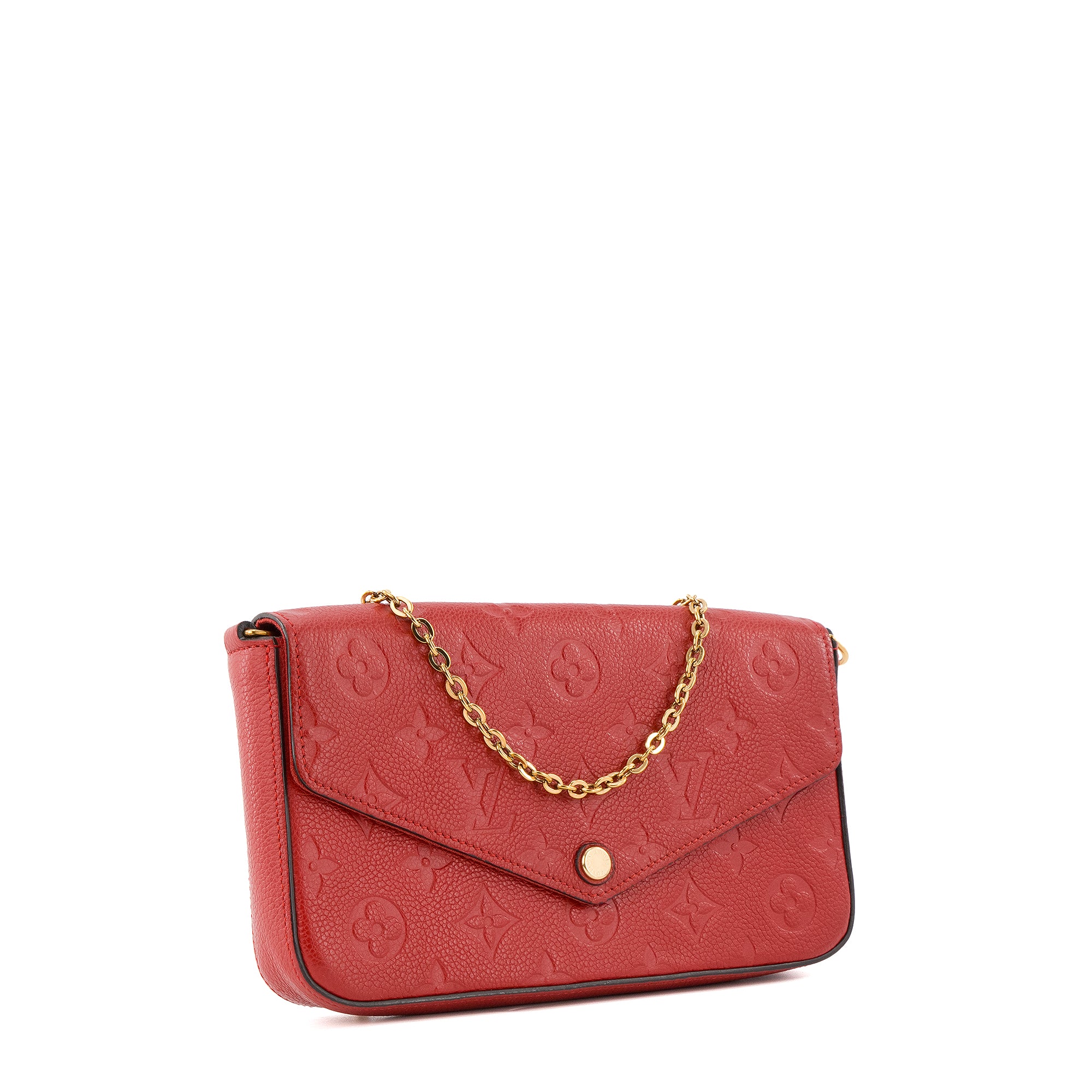 LOUIS VUITTON - Sac à bandoulière Félicie Louis Vuitton en cuir empreinte rouge