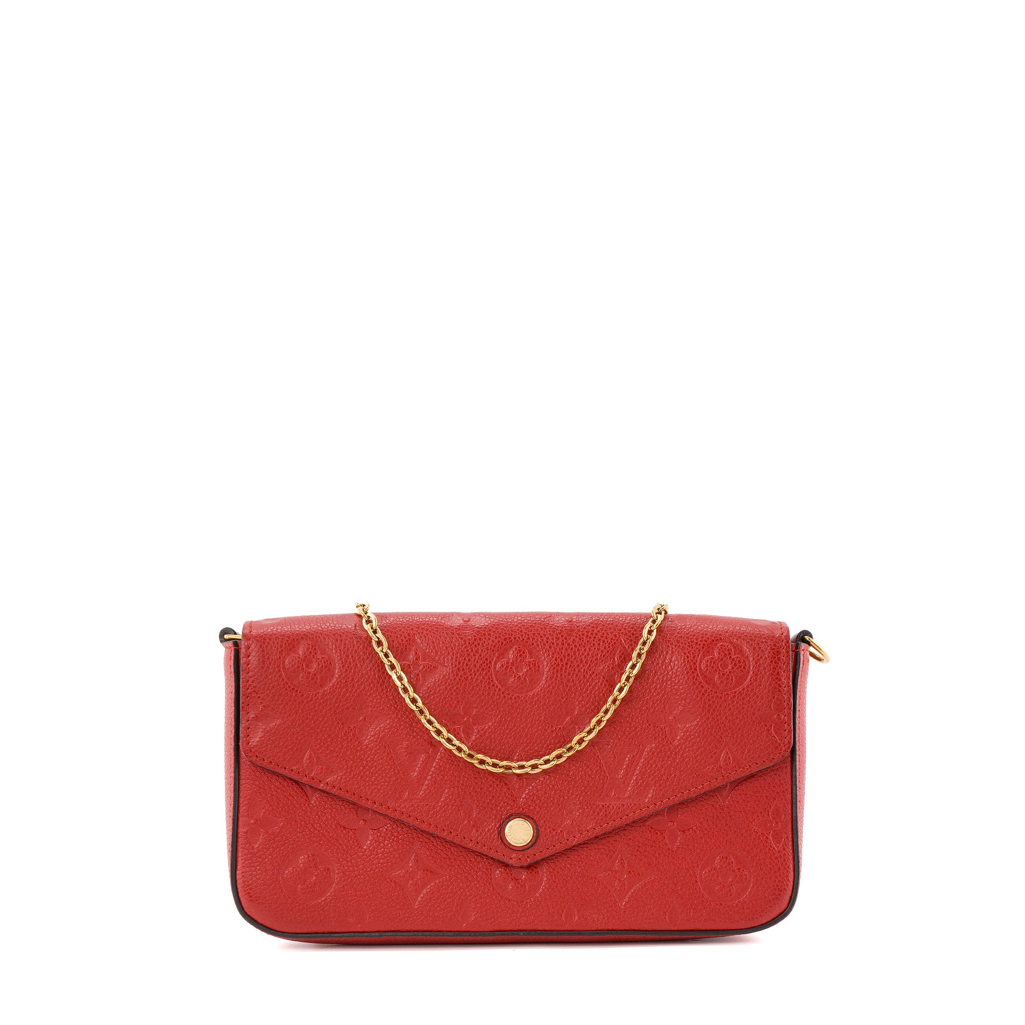 LOUIS VUITTON - Sac à bandoulière Félicie Louis Vuitton en cuir empreinte rouge