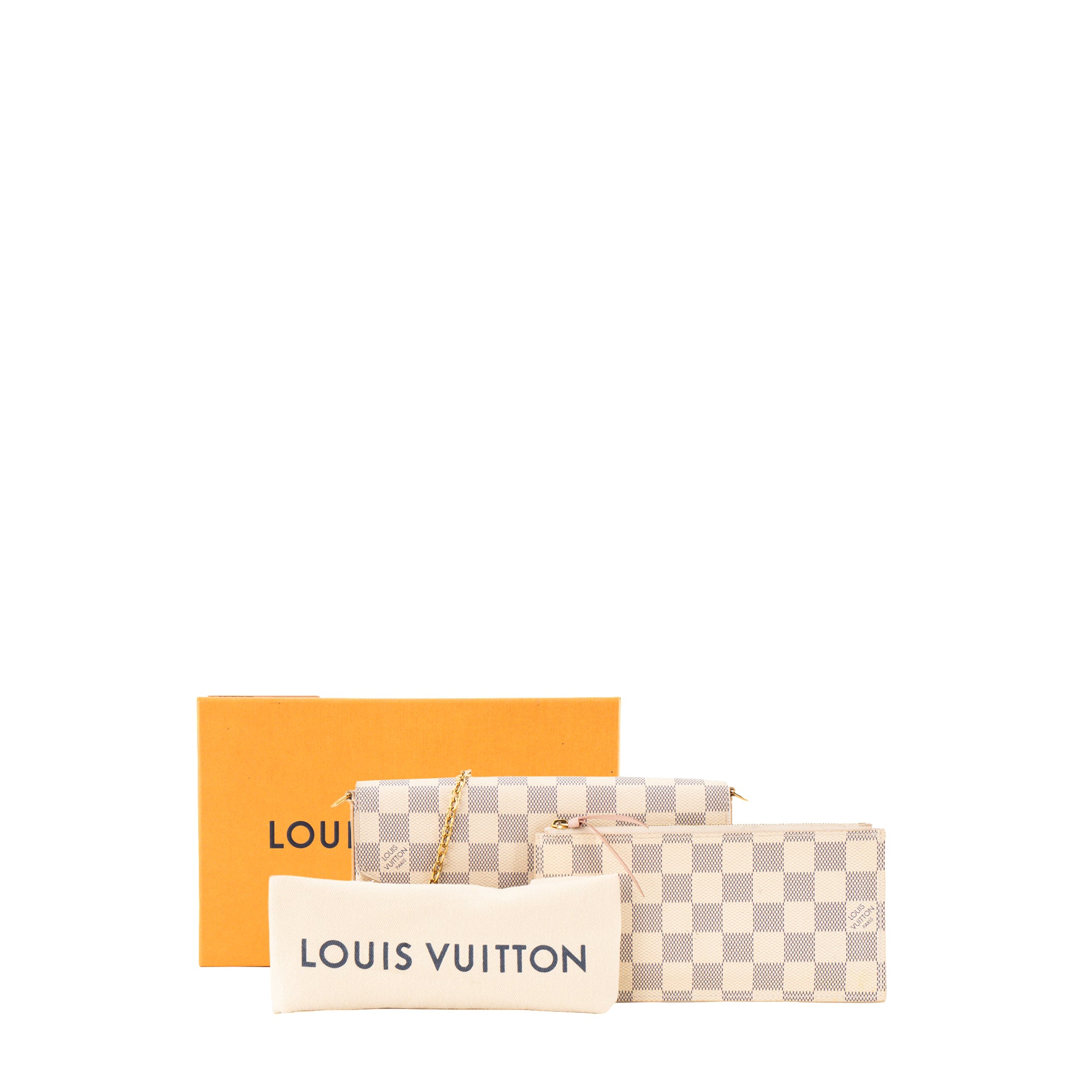 LOUIS VUITTON - Sac à bandoulière Félicie Louis Vuitton en toile enduite damier azur