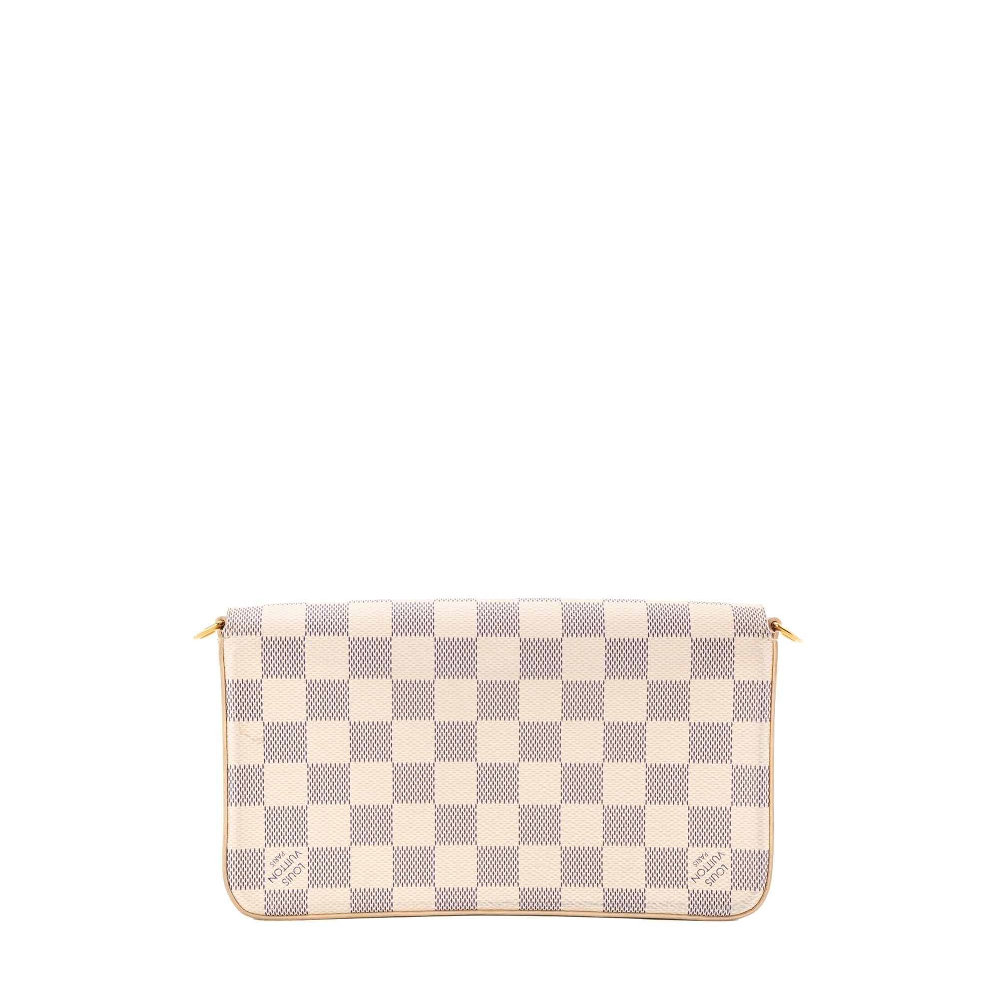 LOUIS VUITTON - Sac à bandoulière Félicie Louis Vuitton en toile enduite damier azur