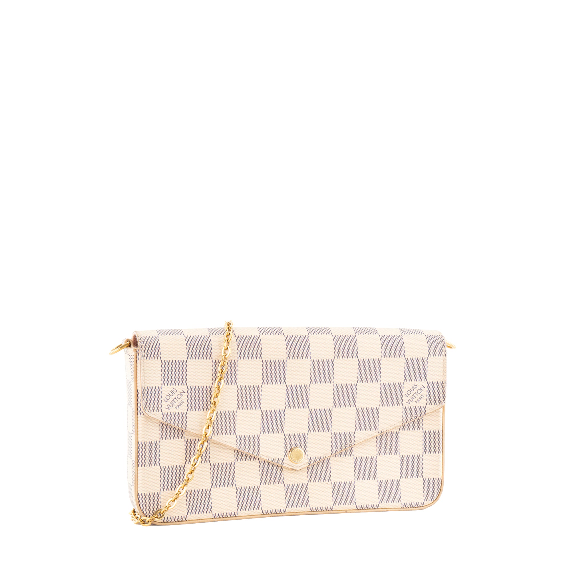 LOUIS VUITTON - Sac à bandoulière Félicie Louis Vuitton en toile enduite damier azur