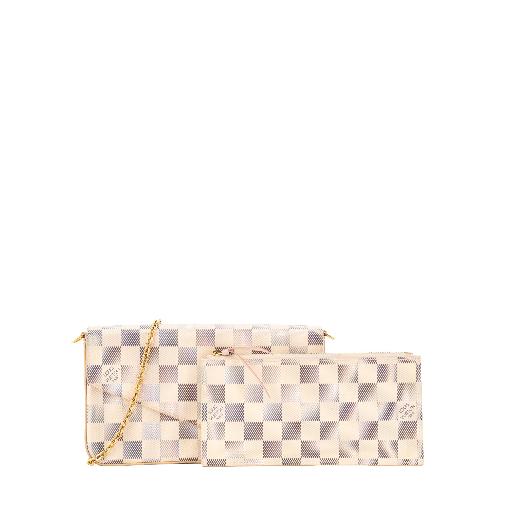 LOUIS VUITTON - Sac à bandoulière Félicie Louis Vuitton en toile enduite damier azur
