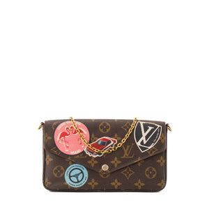 LOUIS VUITTON - Sac à bandoulière Félicie Louis Vuitton en toile enduite monogrammée édition limitée World Tour