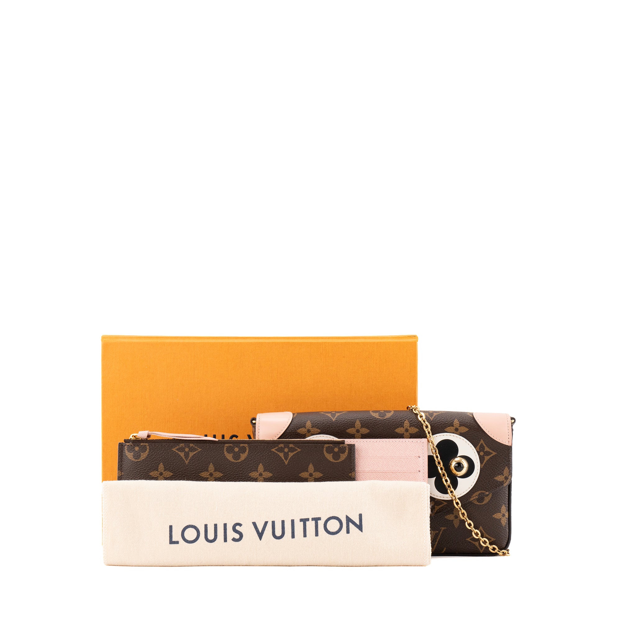LOUIS VUITTON - Sac à bandoulière Felicie Valentine dog Louis Vuitton en toile enduite monogrammée édition limitée
