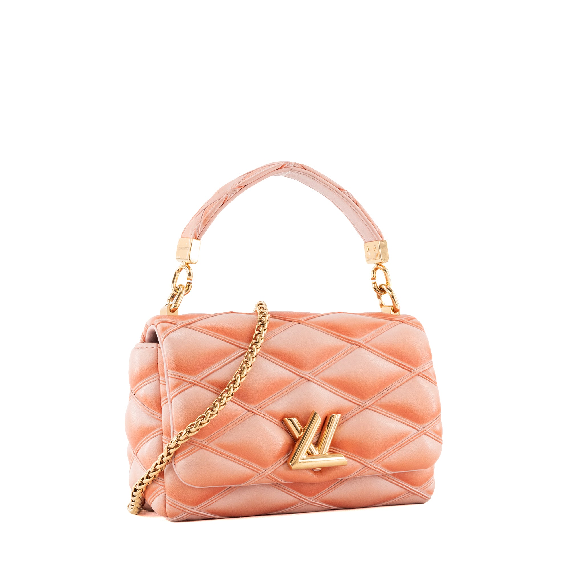 LOUIS VUITTON - Sac à bandoulière GO-14 MM Louis Vuitton en cuir rose corail