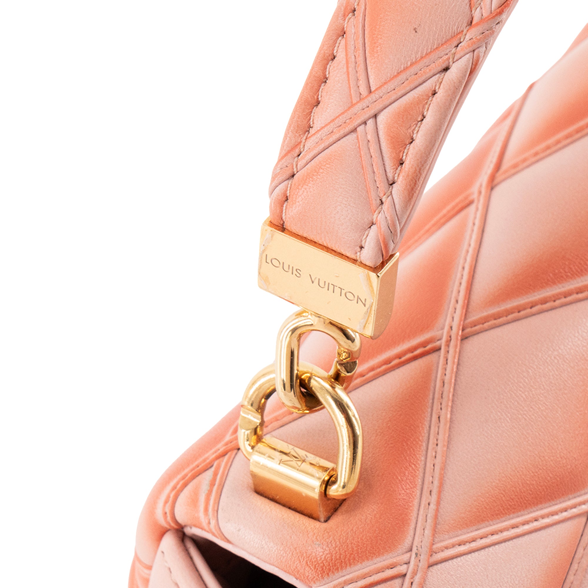 LOUIS VUITTON - Sac à bandoulière GO-14 MM Louis Vuitton en cuir rose corail