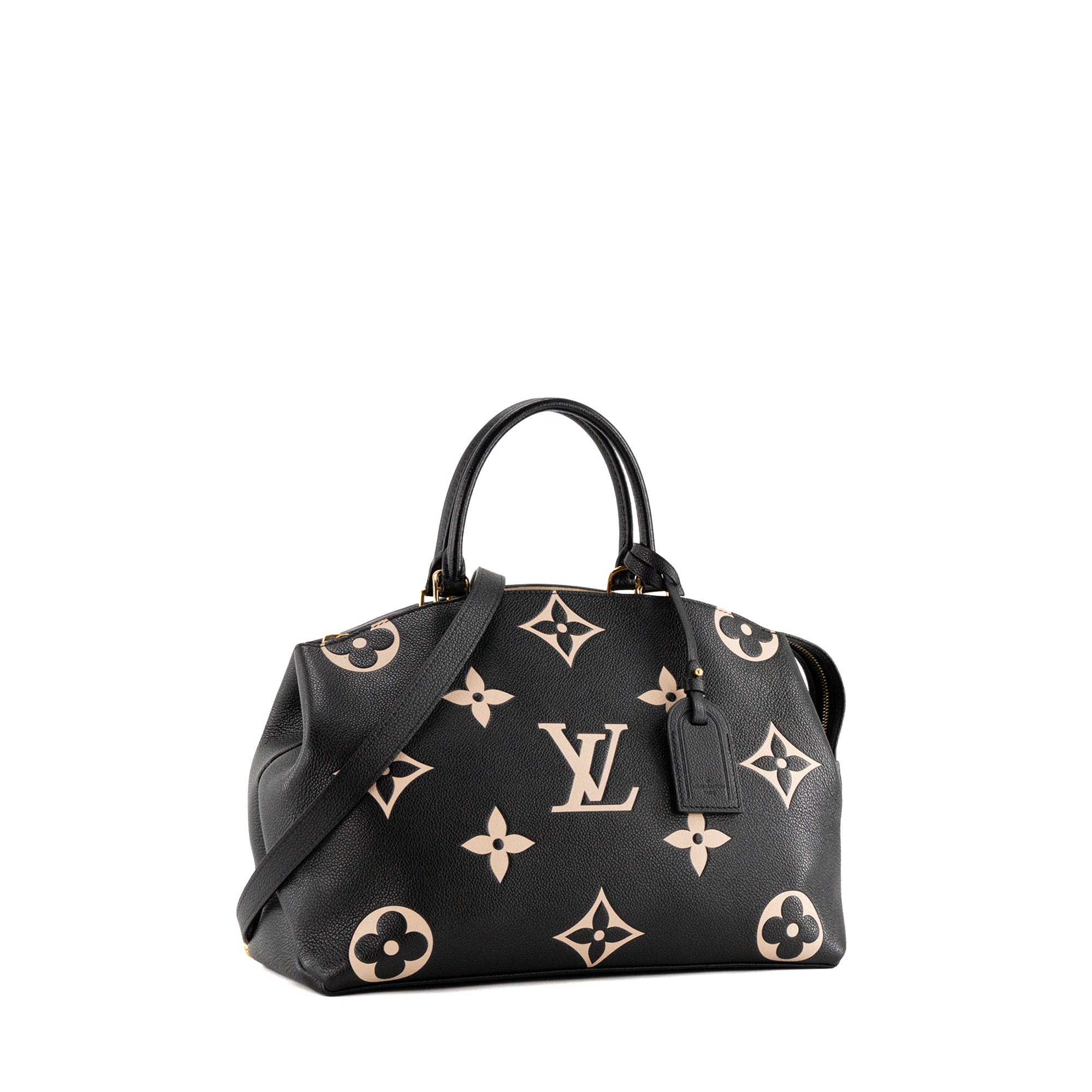 LOUIS VUITTON - Sac à bandoulière Grand Palais Louis Vuitton en cuir empreinte noir et beige
