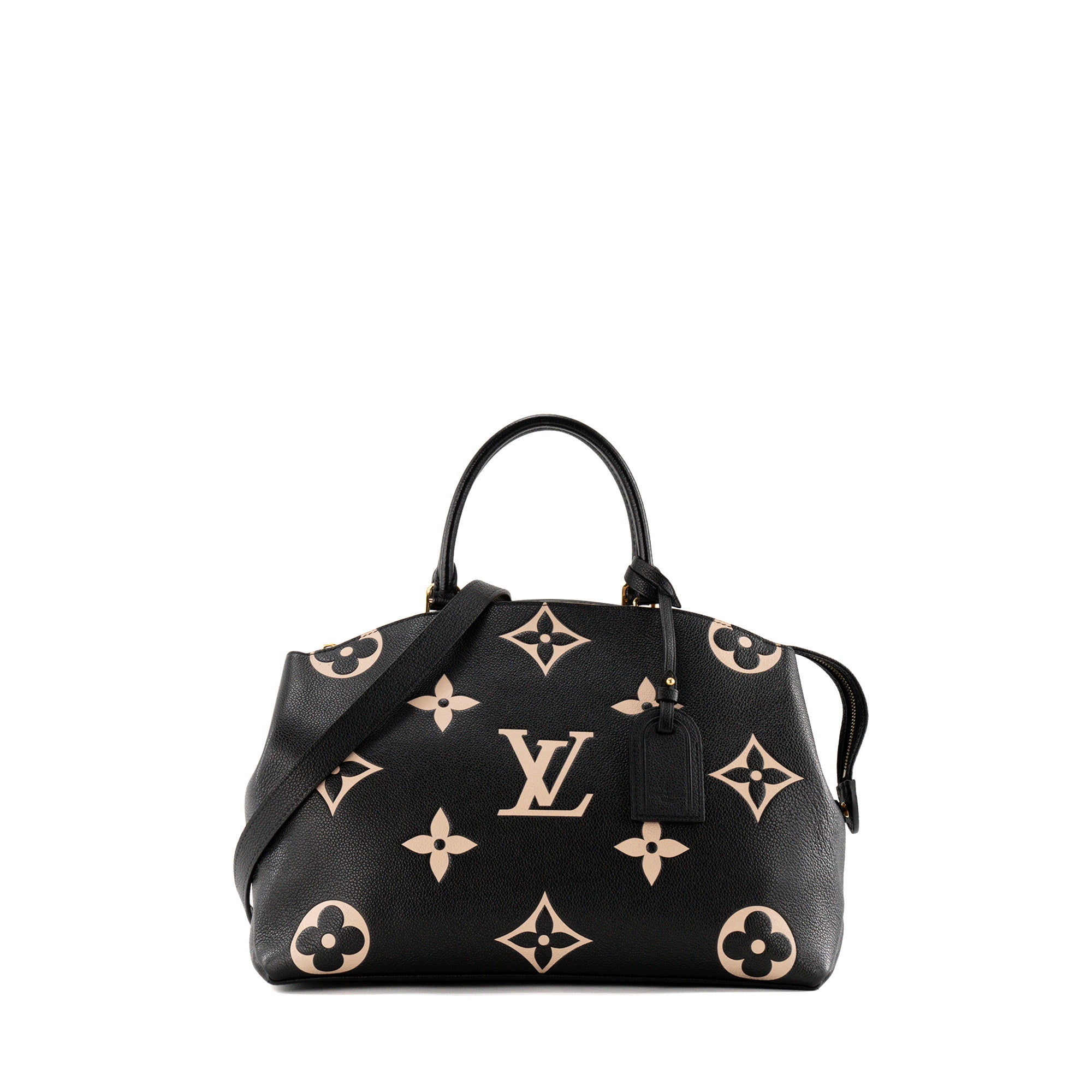 LOUIS VUITTON - Sac à bandoulière Grand Palais Louis Vuitton en cuir empreinte noir et beige