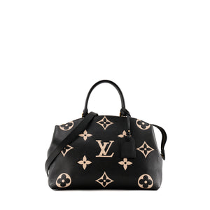 LOUIS VUITTON - Sac à bandoulière Grand Palais Louis Vuitton en cuir empreinte noir et beige